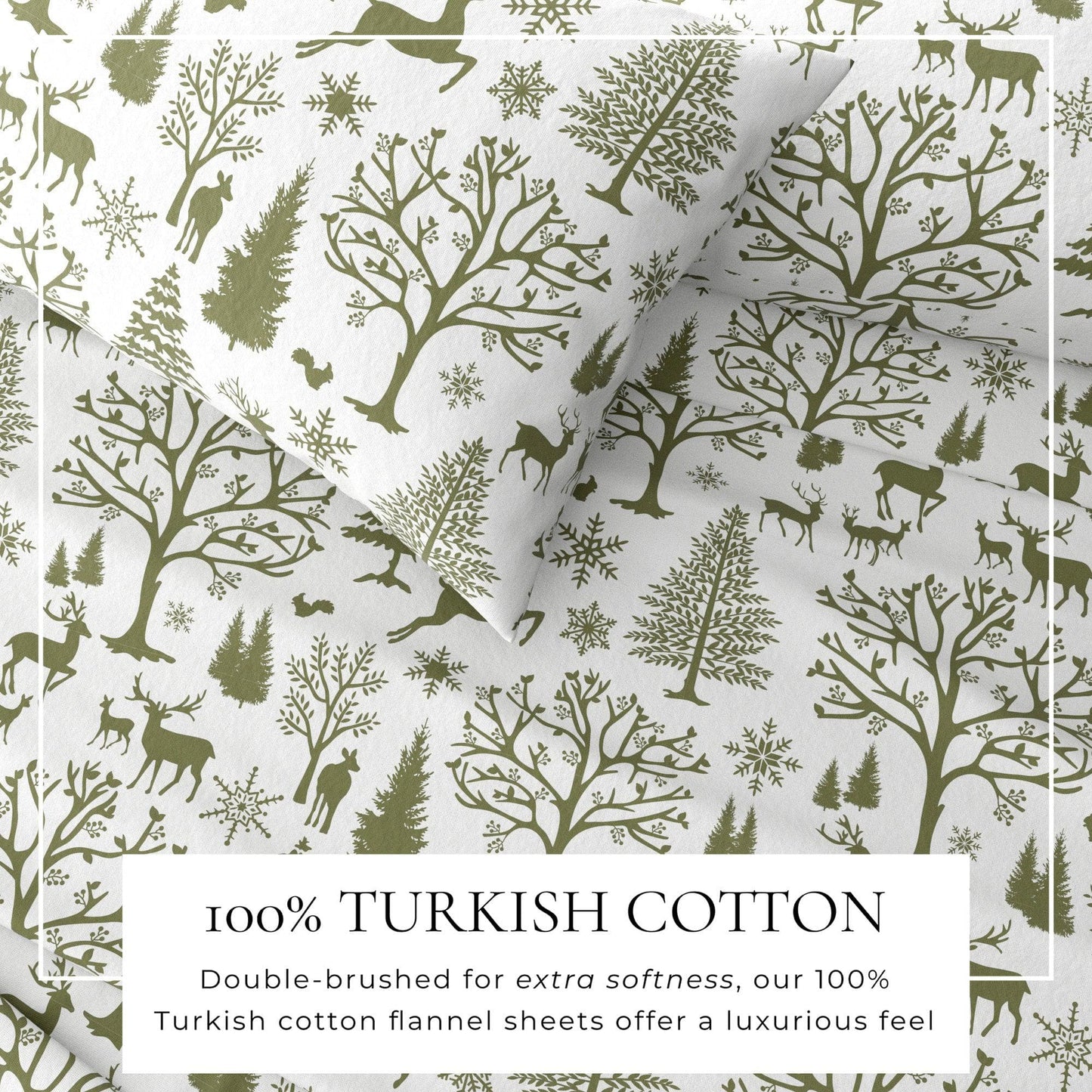 4-Piece Turkish Cotton Flannel Sheet - Fall & Christmas Sheets