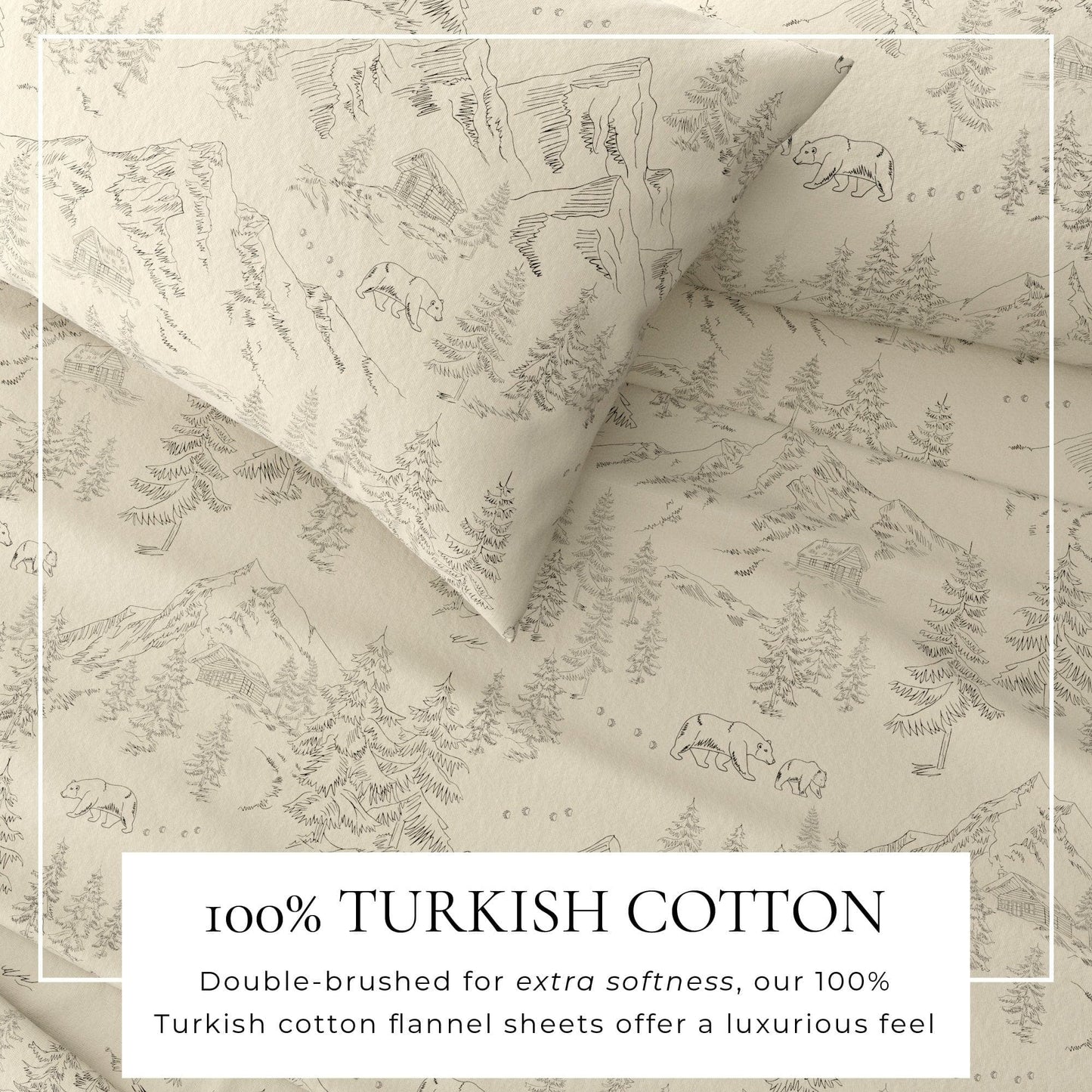 4-Piece Turkish Cotton Flannel Sheet - Fall & Christmas Sheets