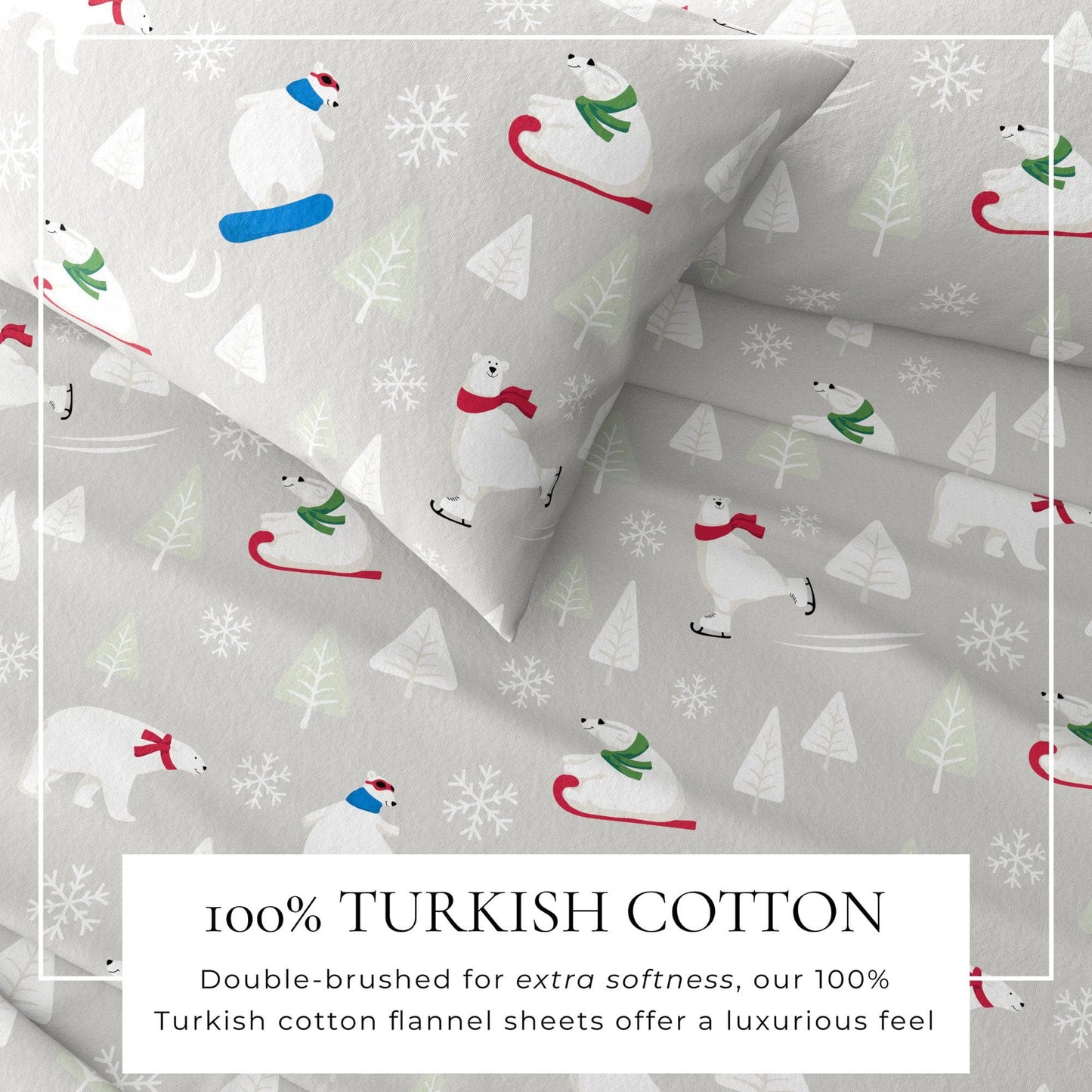 4-Piece Turkish Cotton Flannel Sheet - Fall & Christmas Sheets