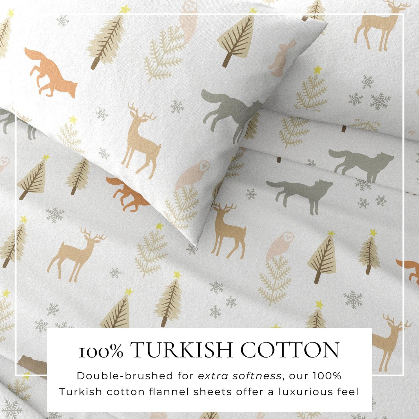 4-Piece Turkish Cotton Flannel Sheet - Fall & Christmas Sheets