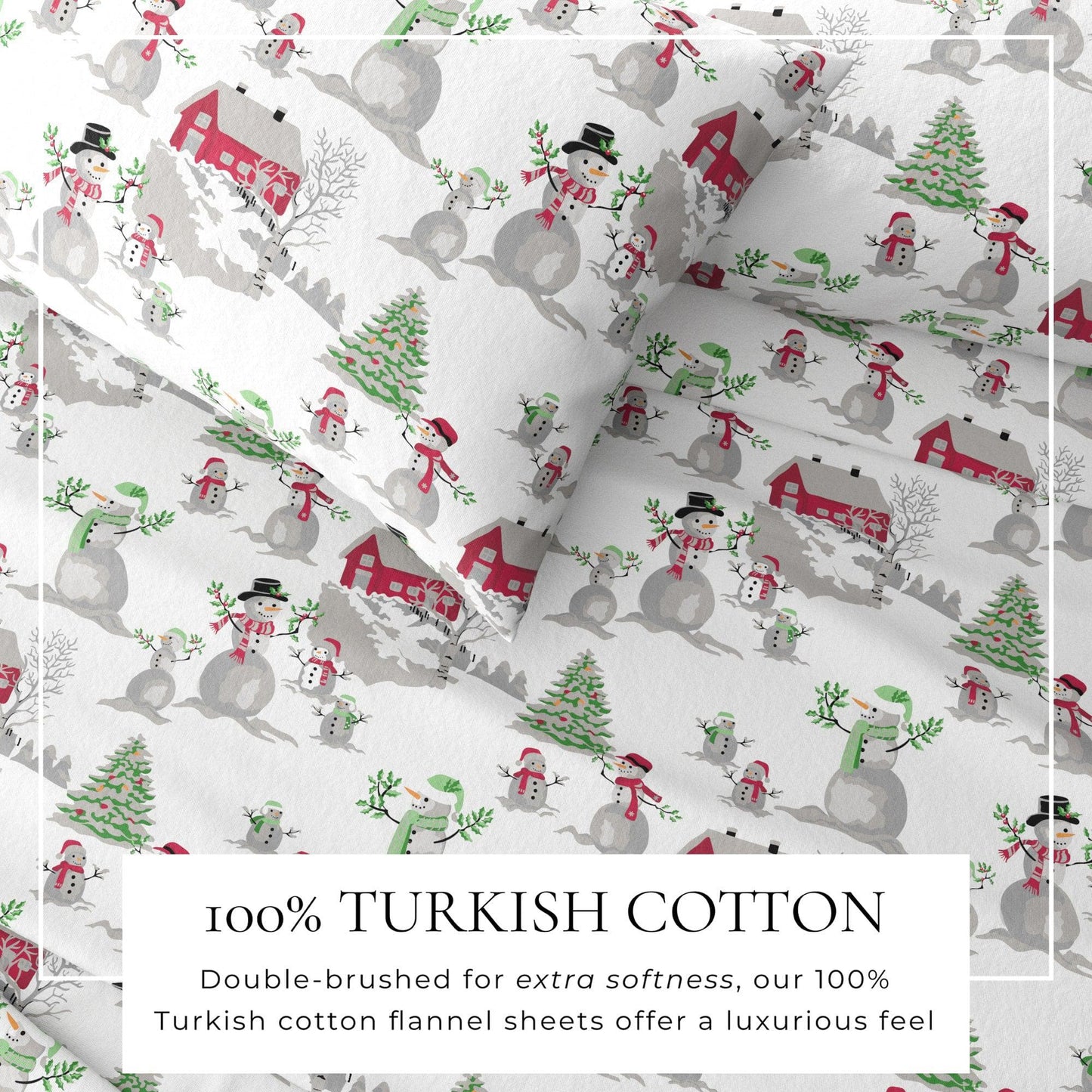 4-Piece Turkish Cotton Flannel Sheet - Fall & Christmas Sheets