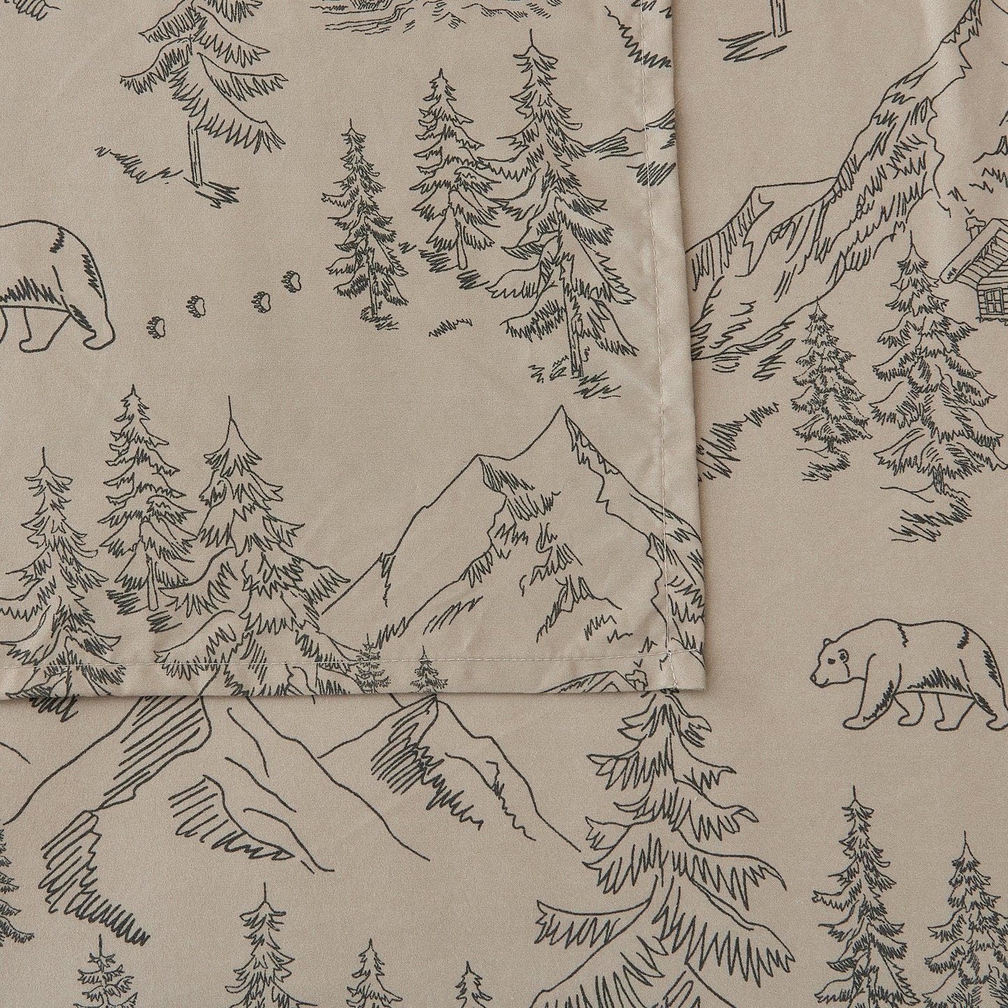 Lodge Microfiber Sheet - Mountain Ridge - Outdoor & Christmas Themed Bedding