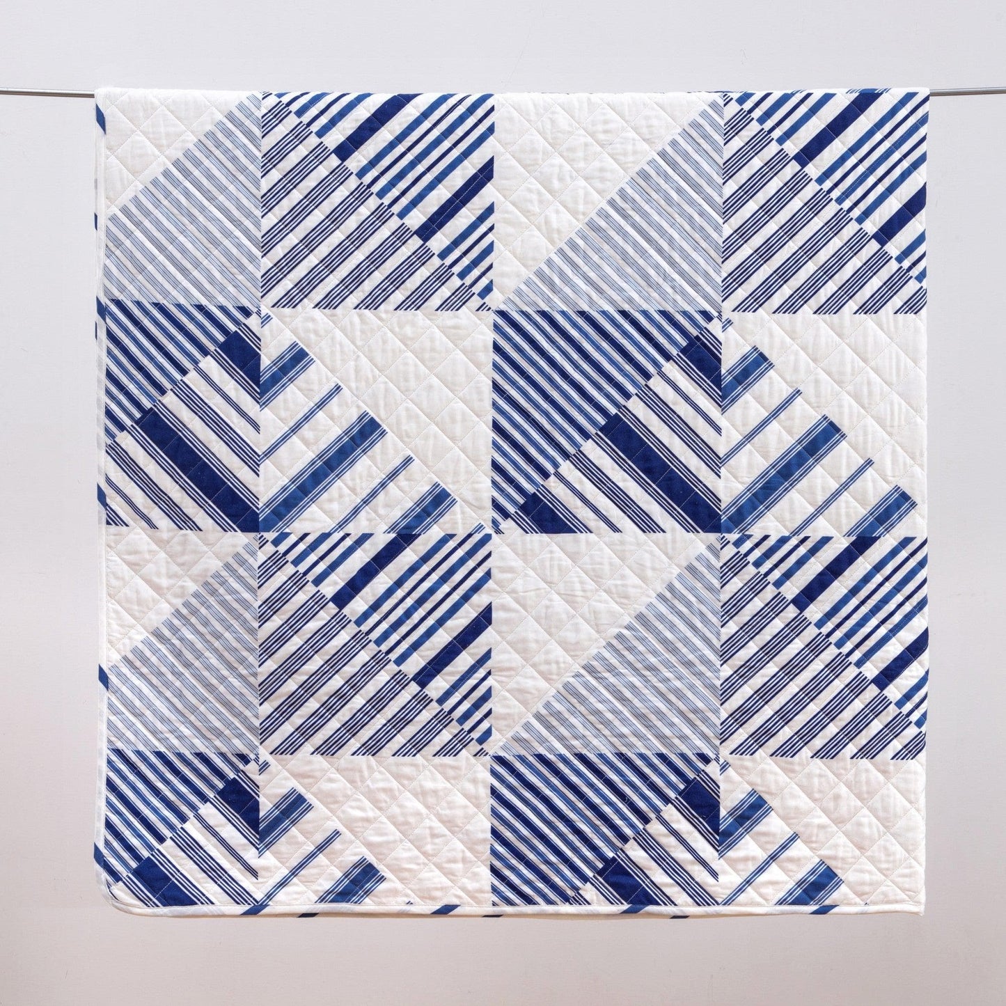 Coastal Navy Stripe Quilt - Striped Coastal Quilts