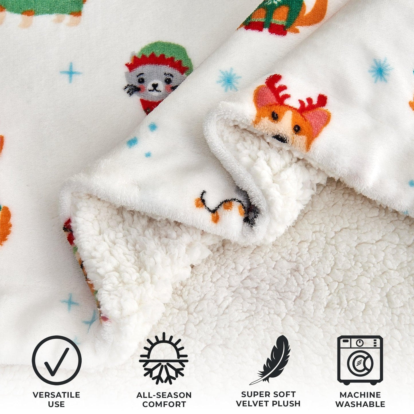 Christmas Sherpa Throw Blankets - Christmas Themed Quilts
