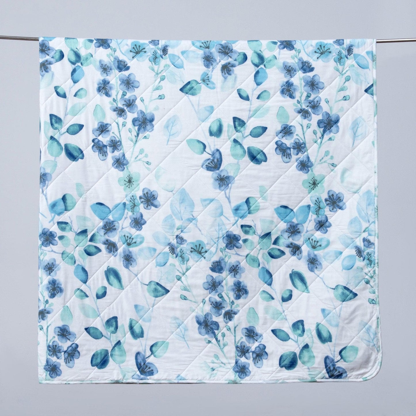 Blue & White Floral Quilt Set - Miranda Collection - Coastal Floral Bedding