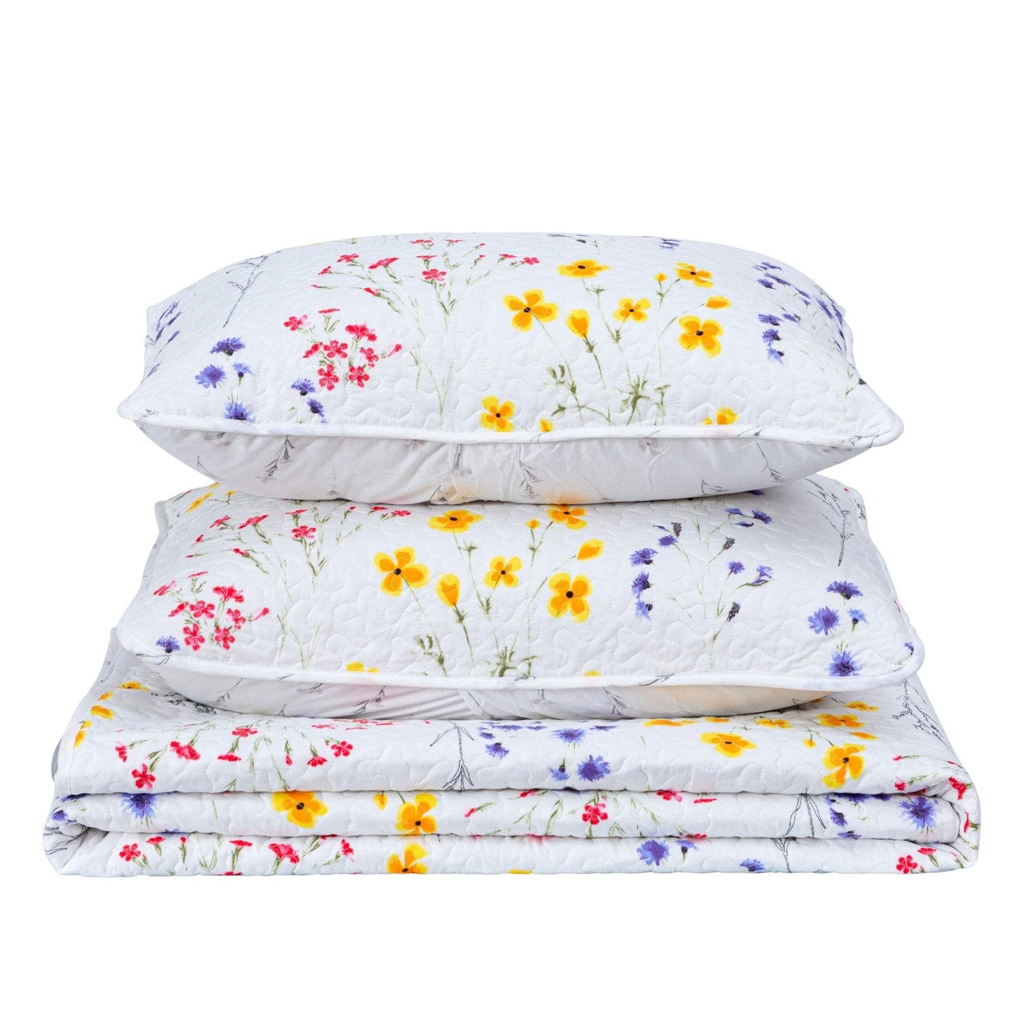 Colorful Floral 3 Piece Quilt Set - Coastal Floral Quilts