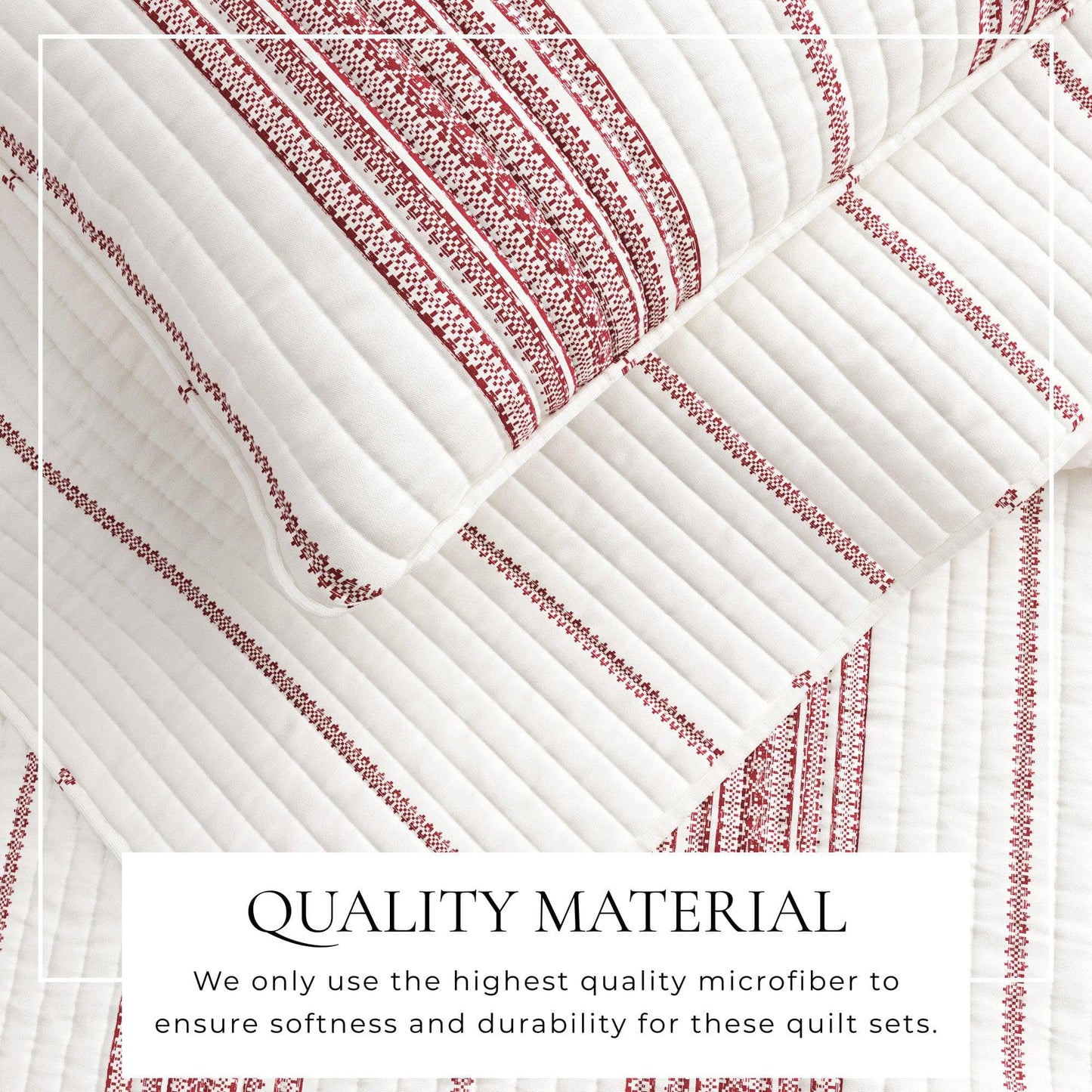 Coastal Stripe Quilt - White Quilt With Navy, Red, Green Or Grey Stripes