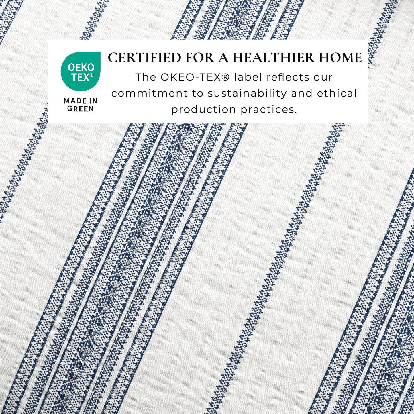 Coastal Stripe Quilt - White Quilt With Navy, Red, Green Or Grey Stripes