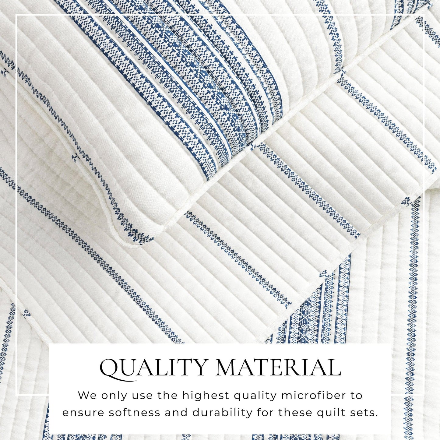 Coastal Stripe Quilt - White Quilt With Navy, Red, Green Or Grey Stripes