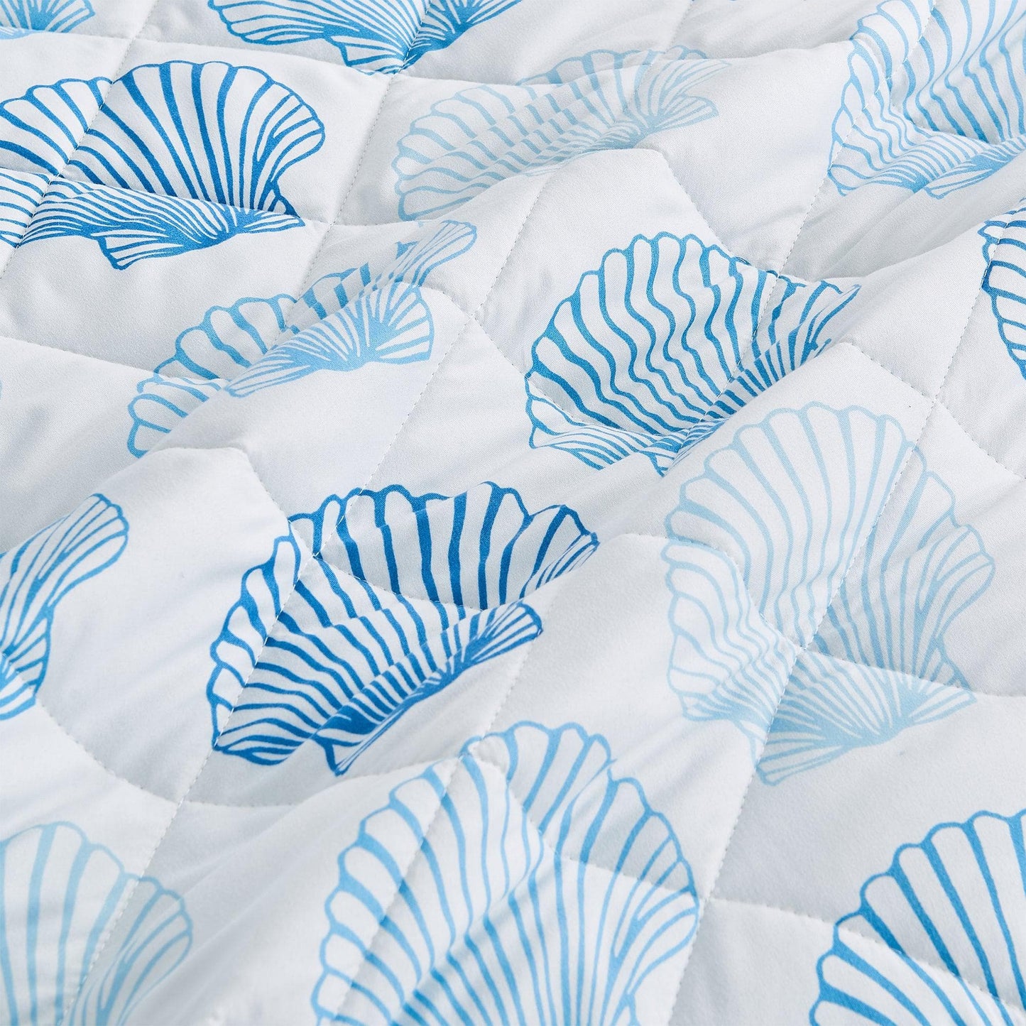 Coastal Blue Seashell Quilt Set - Coastal Quilts
