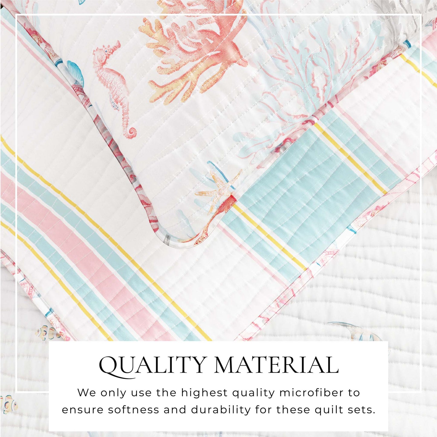 Coastal Coral Reef Quilt Set - Coastal Coral Themed Bedding