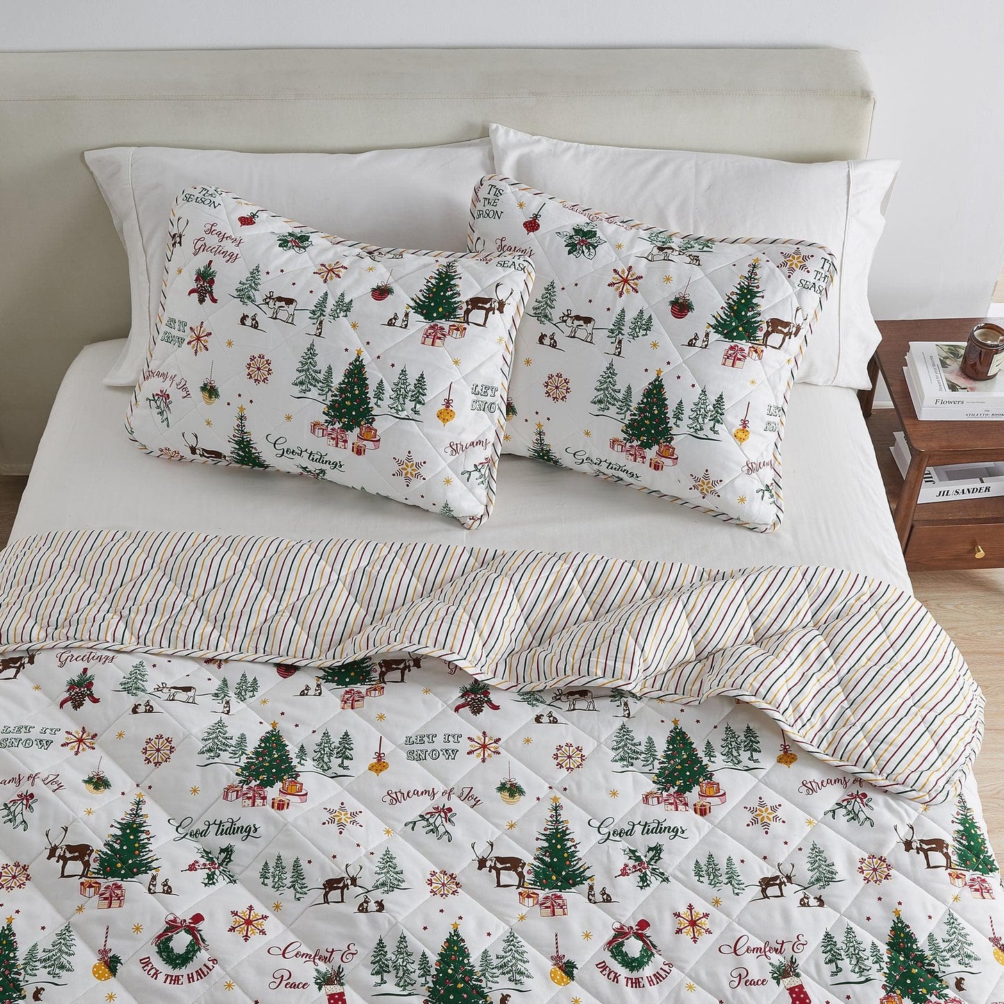 Colorful Christmas Quilt Set - Christmas Holiday Quilts