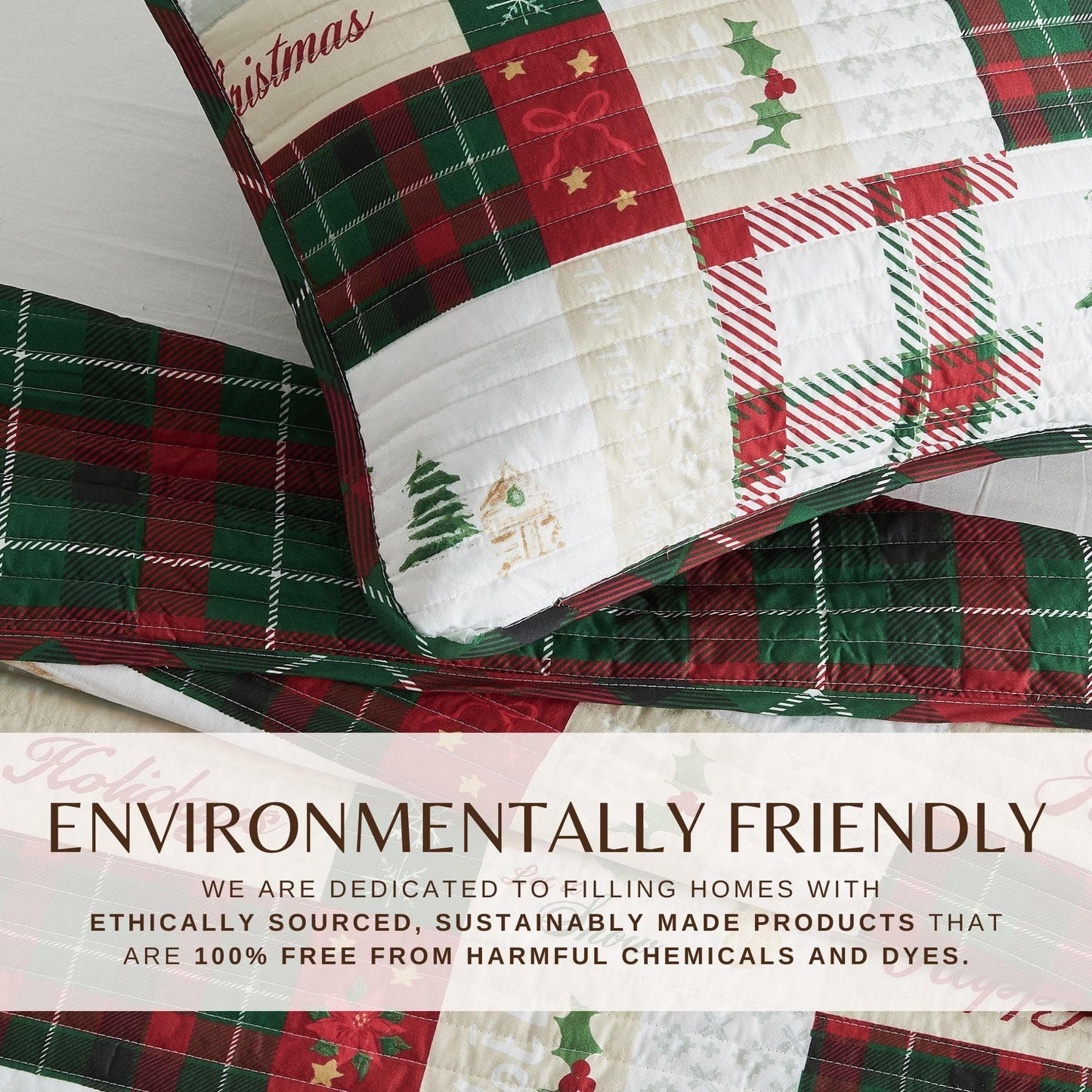 Colorful Christmas Quilt Set - Christmas Holiday Quilts