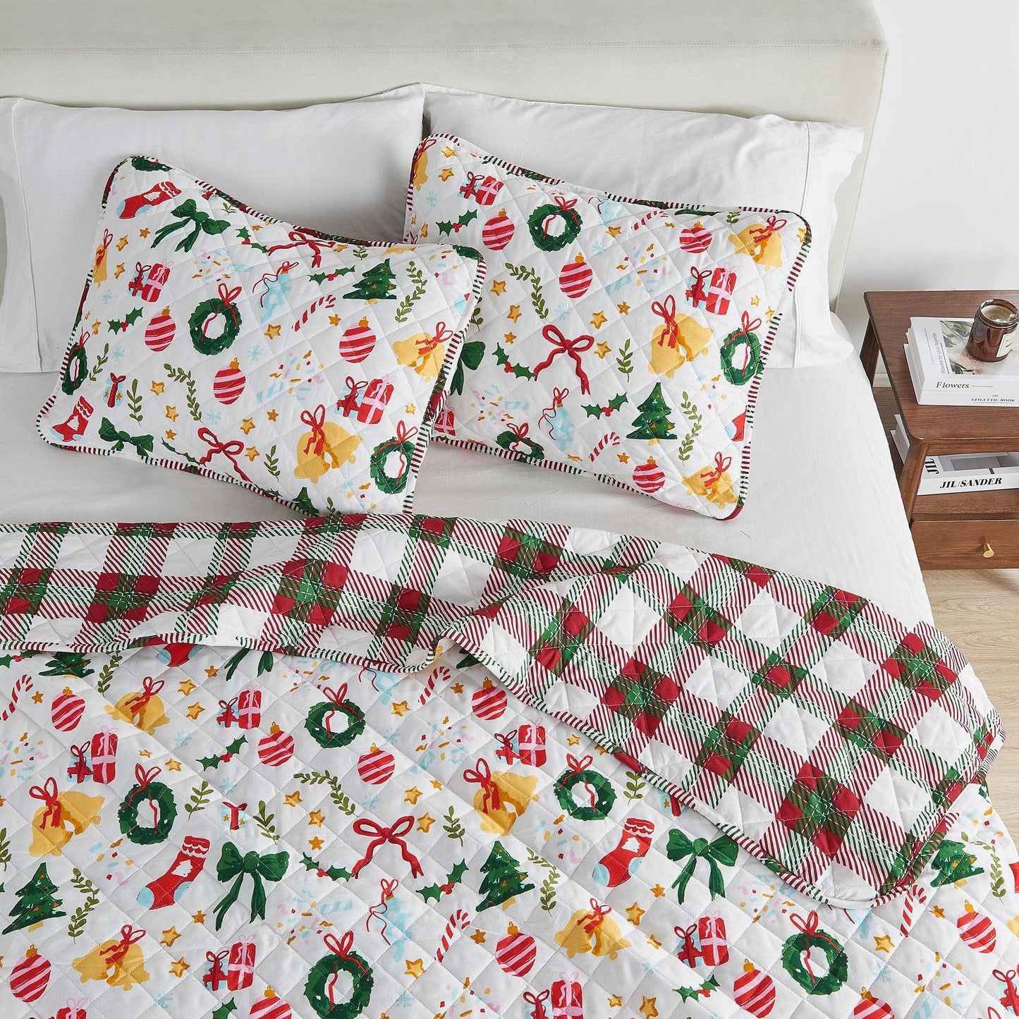Colorful Christmas Quilt Set - Christmas Holiday Quilts
