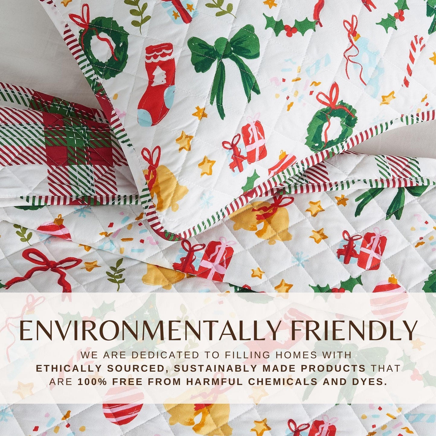 Colorful Christmas Quilt Set - Christmas Holiday Quilts
