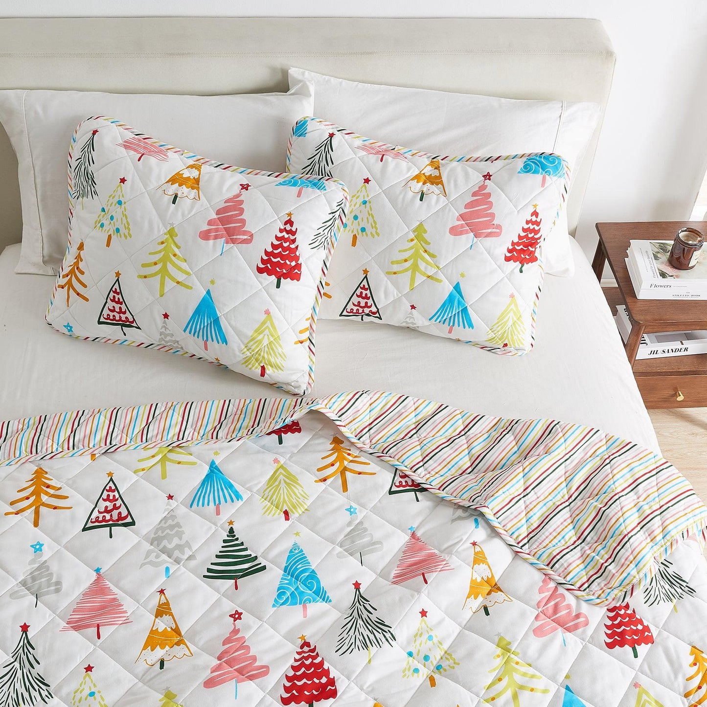 Colorful Christmas Quilt Set - Christmas Holiday Quilts
