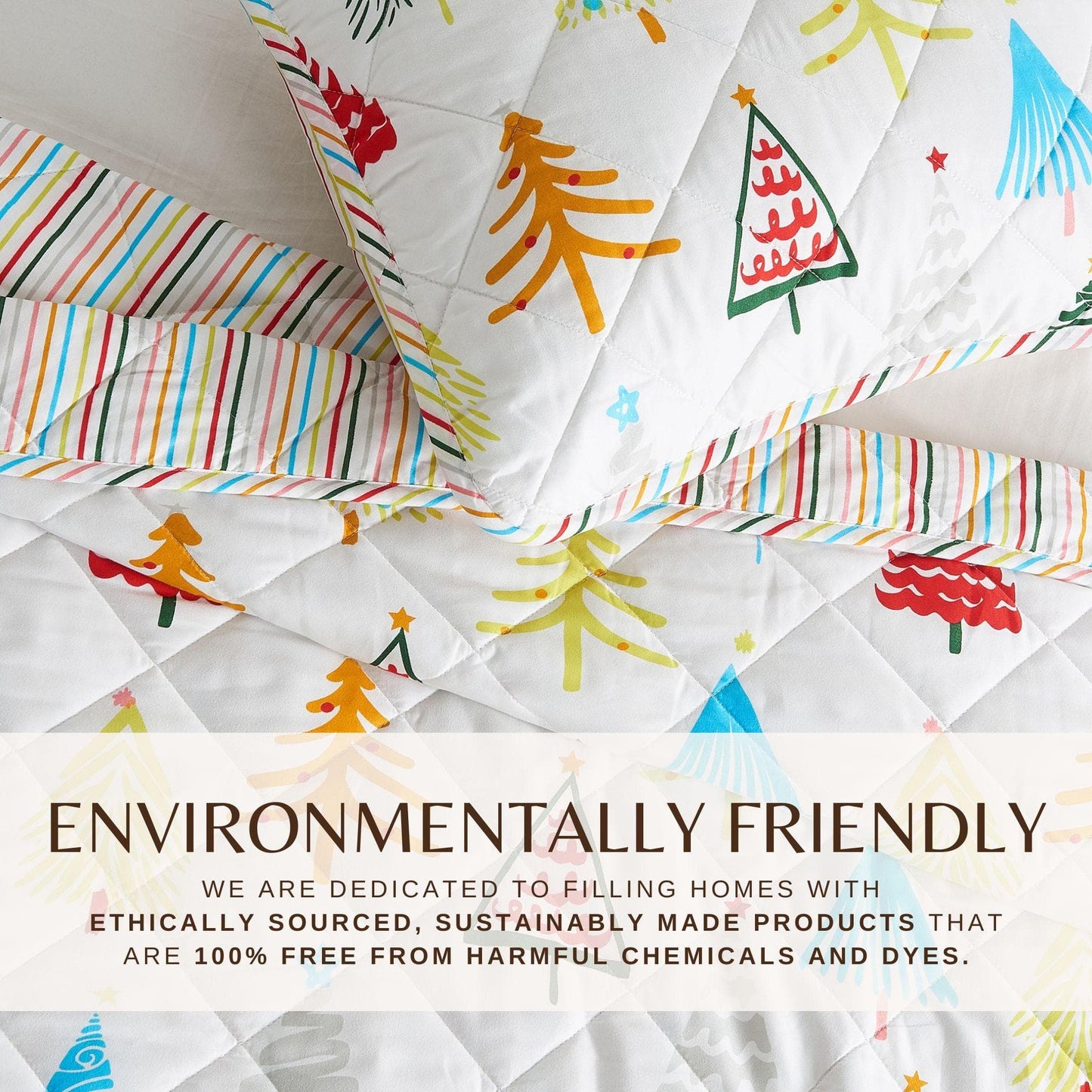 Colorful Christmas Quilt Set - Christmas Holiday Quilts