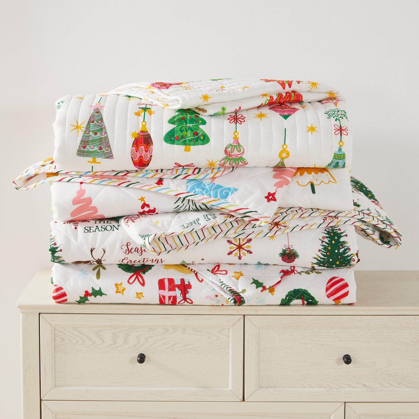 Colorful Christmas Quilt Set - Christmas Holiday Quilts