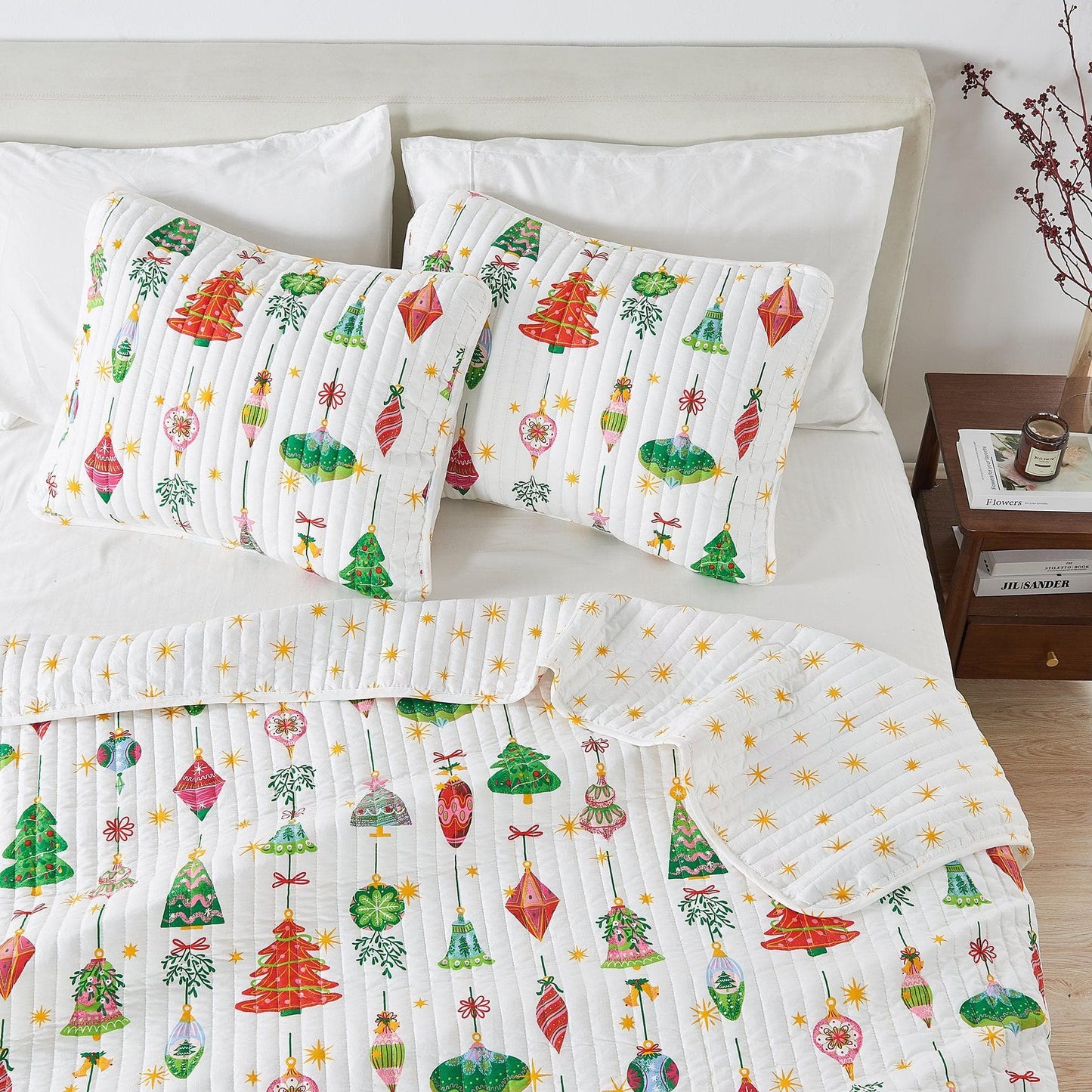 Colorful Christmas Quilt Set - Christmas Holiday Quilts