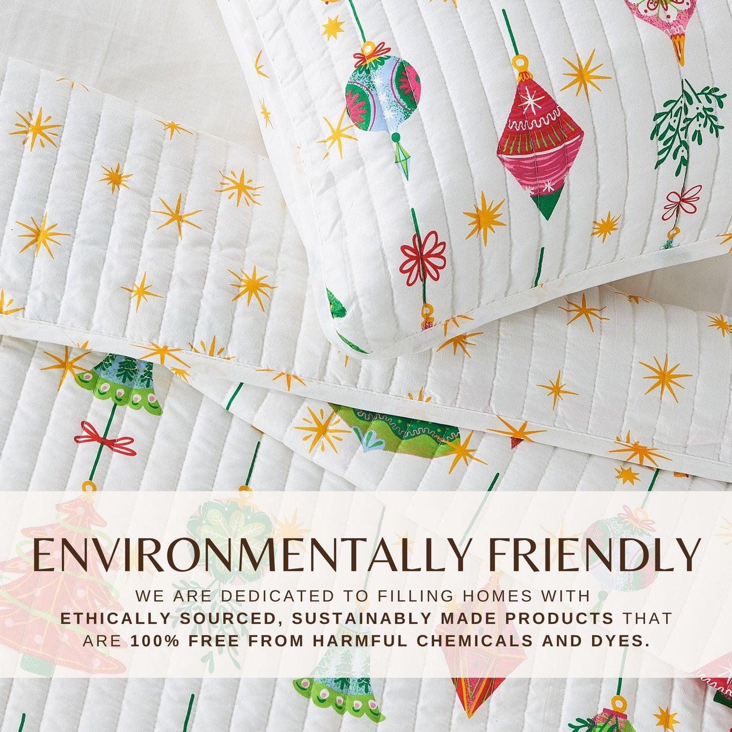 Colorful Christmas Quilt Set - Christmas Holiday Quilts