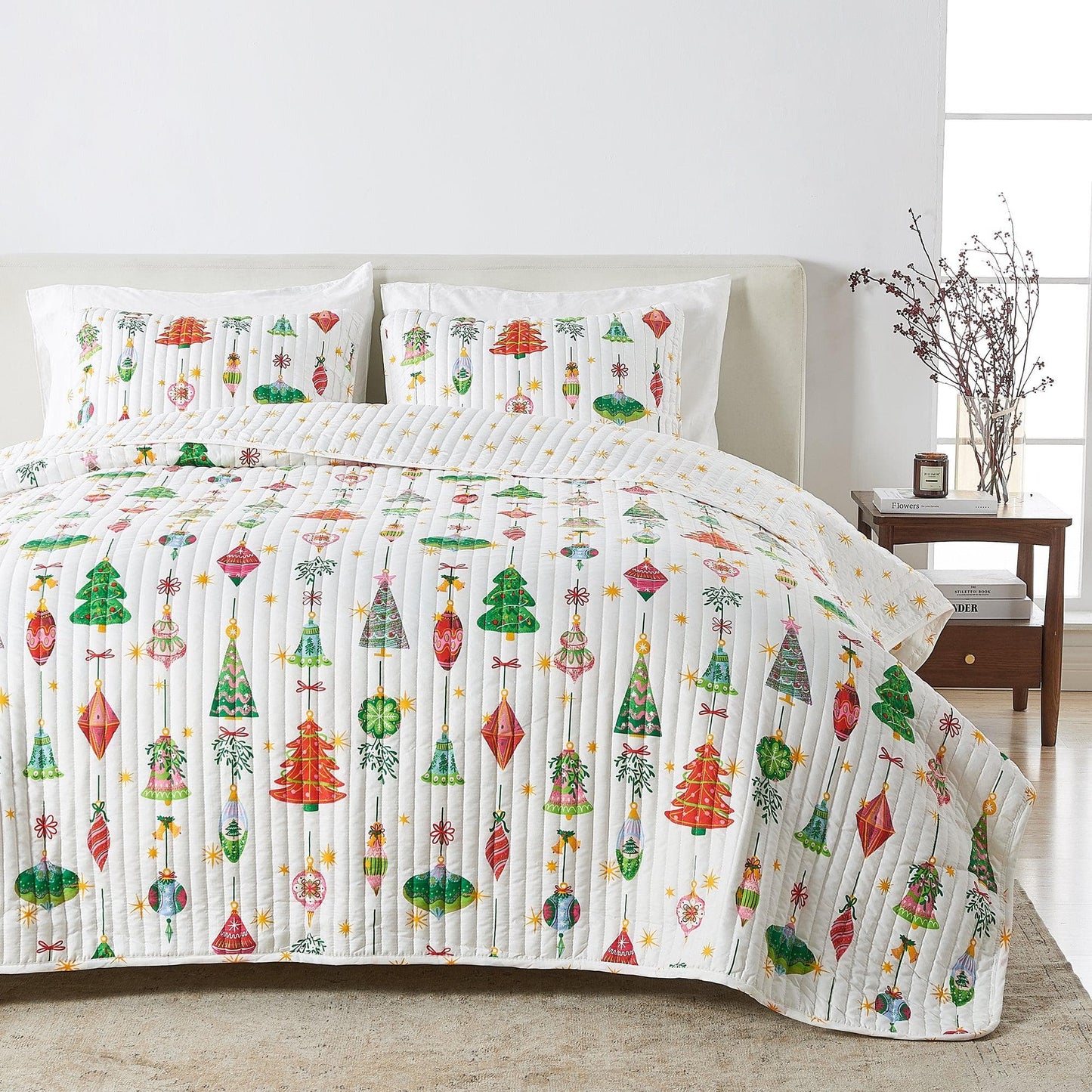 Colorful Christmas Quilt Set - Christmas Holiday Quilts