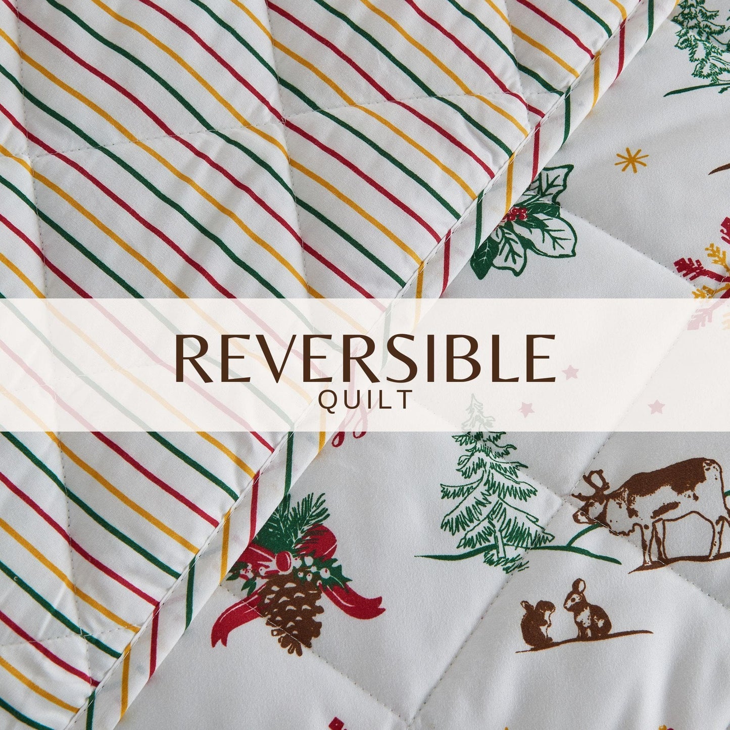 Colorful Christmas Quilt Set - Christmas Holiday Quilts