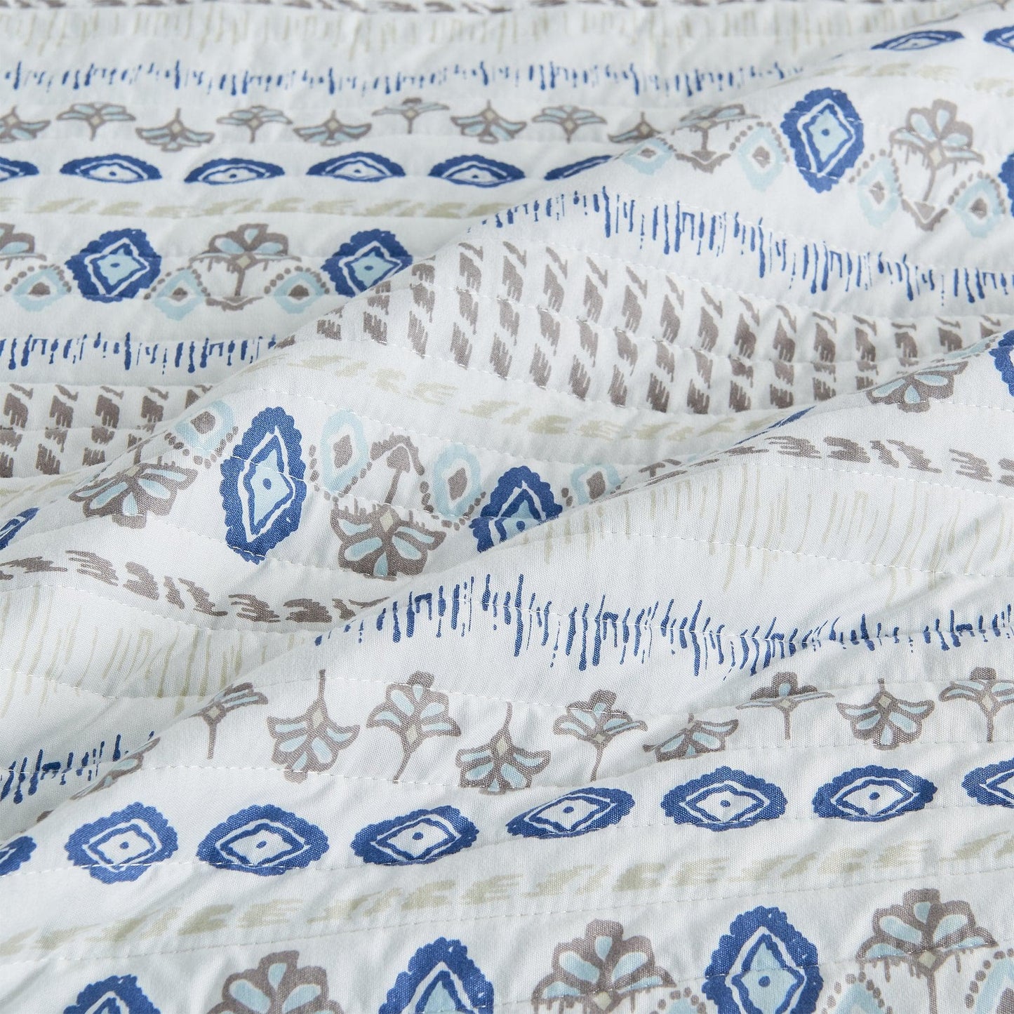Coastal Striped Quilt Set - Beautiful Blue & White Striped Coastal Quilts
