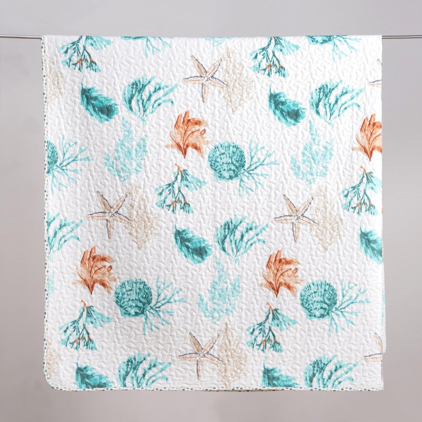Key West Coral Quilt Set - Tropical Coastal Bedding Sets