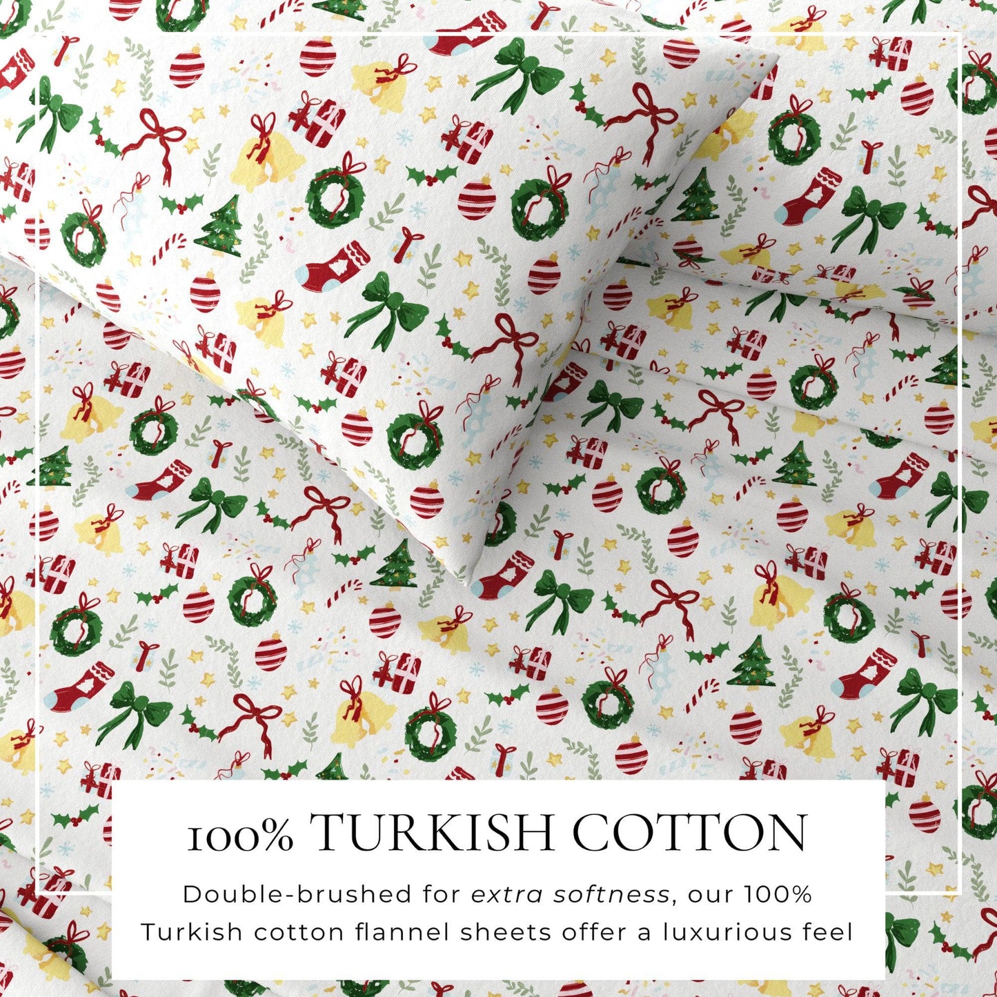 4-Piece Turkish Cotton Christmas Flannel Sheet - Christmas Sheets