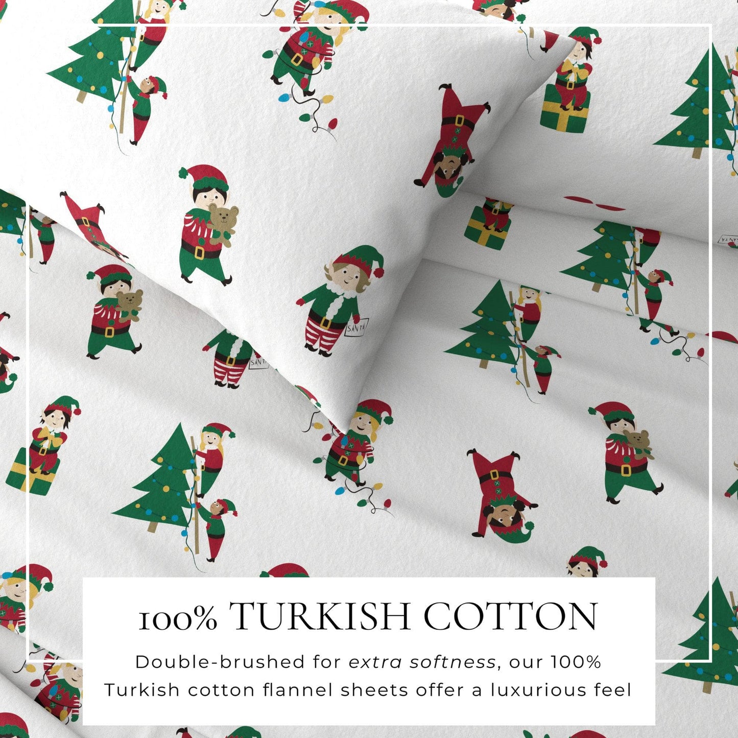 4-Piece Turkish Cotton Christmas Flannel Sheet - Christmas Sheets