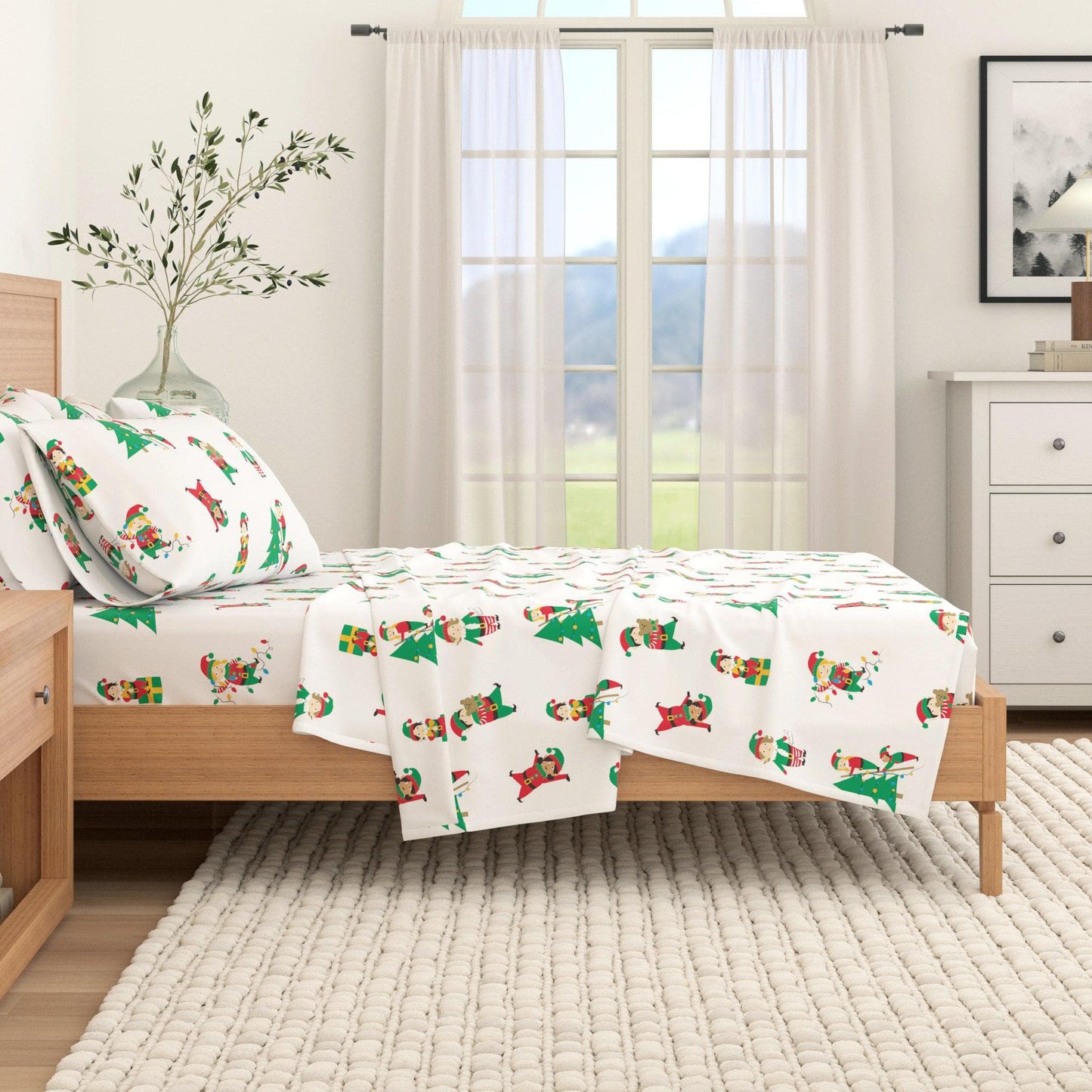 4-Piece Turkish Cotton Christmas Flannel Sheet - Christmas Sheets
