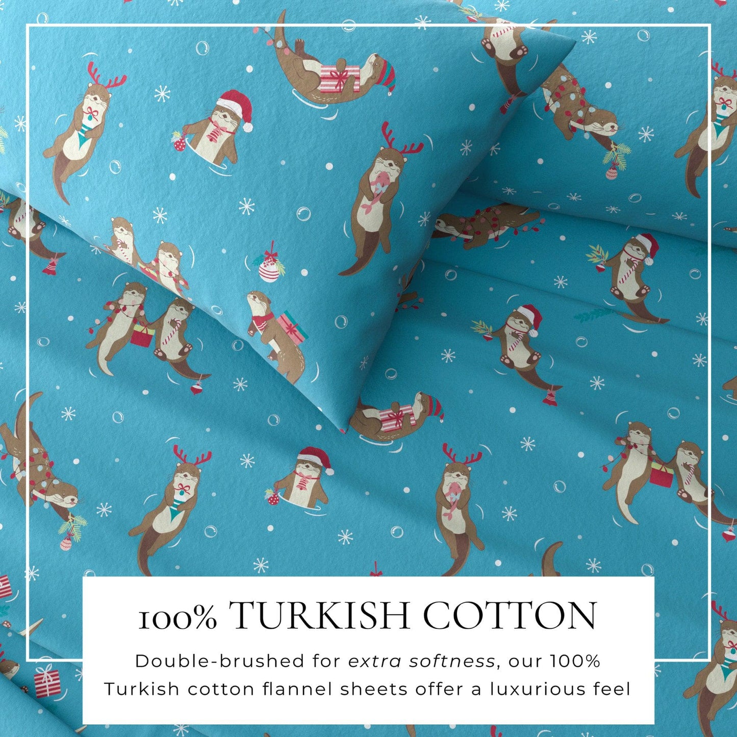 4-Piece Turkish Cotton Christmas Flannel Sheet - Christmas Sheets