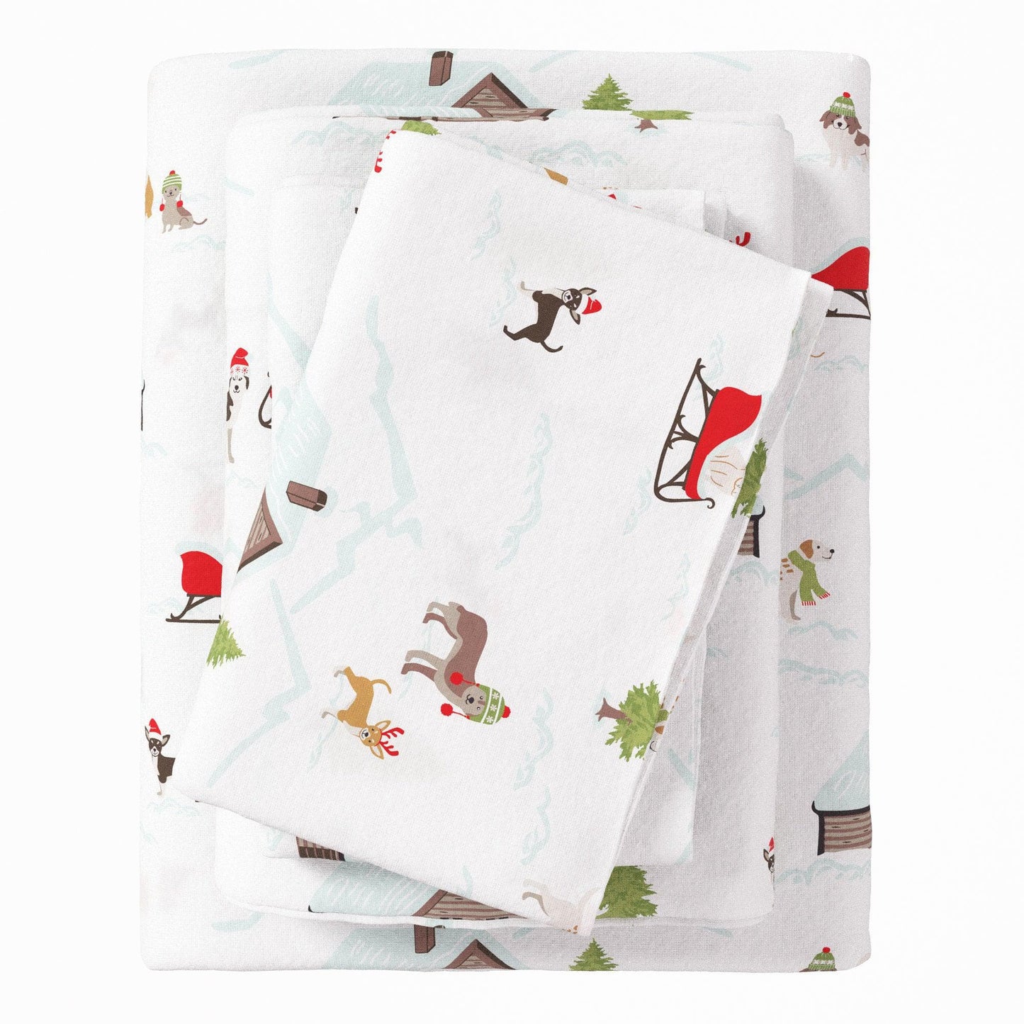 4-Piece Turkish Cotton Christmas Flannel Sheet - Christmas Sheets