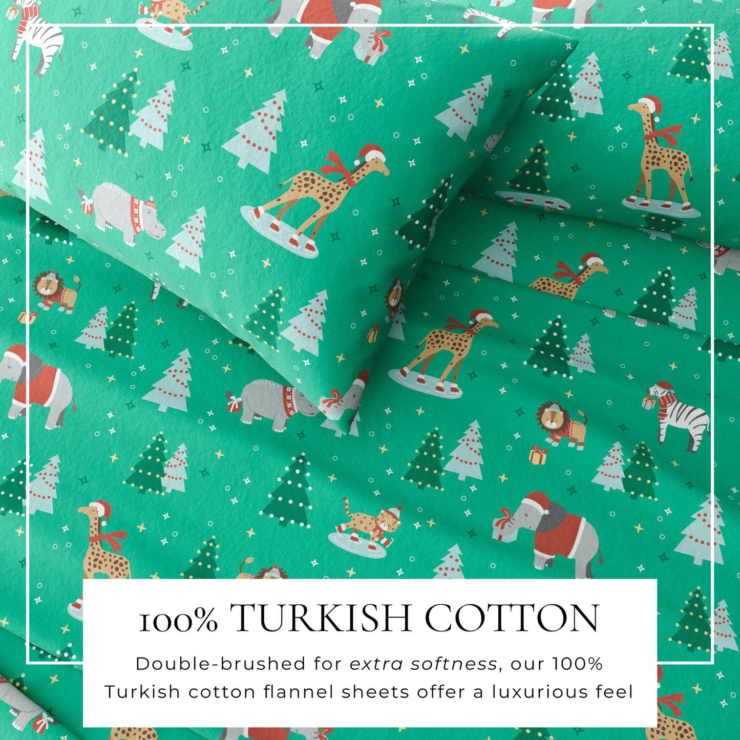 4-Piece Turkish Cotton Christmas Flannel Sheet - Christmas Sheets