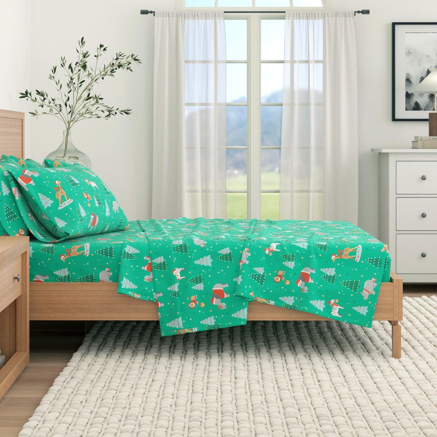 4-Piece Turkish Cotton Christmas Flannel Sheet - Christmas Sheets