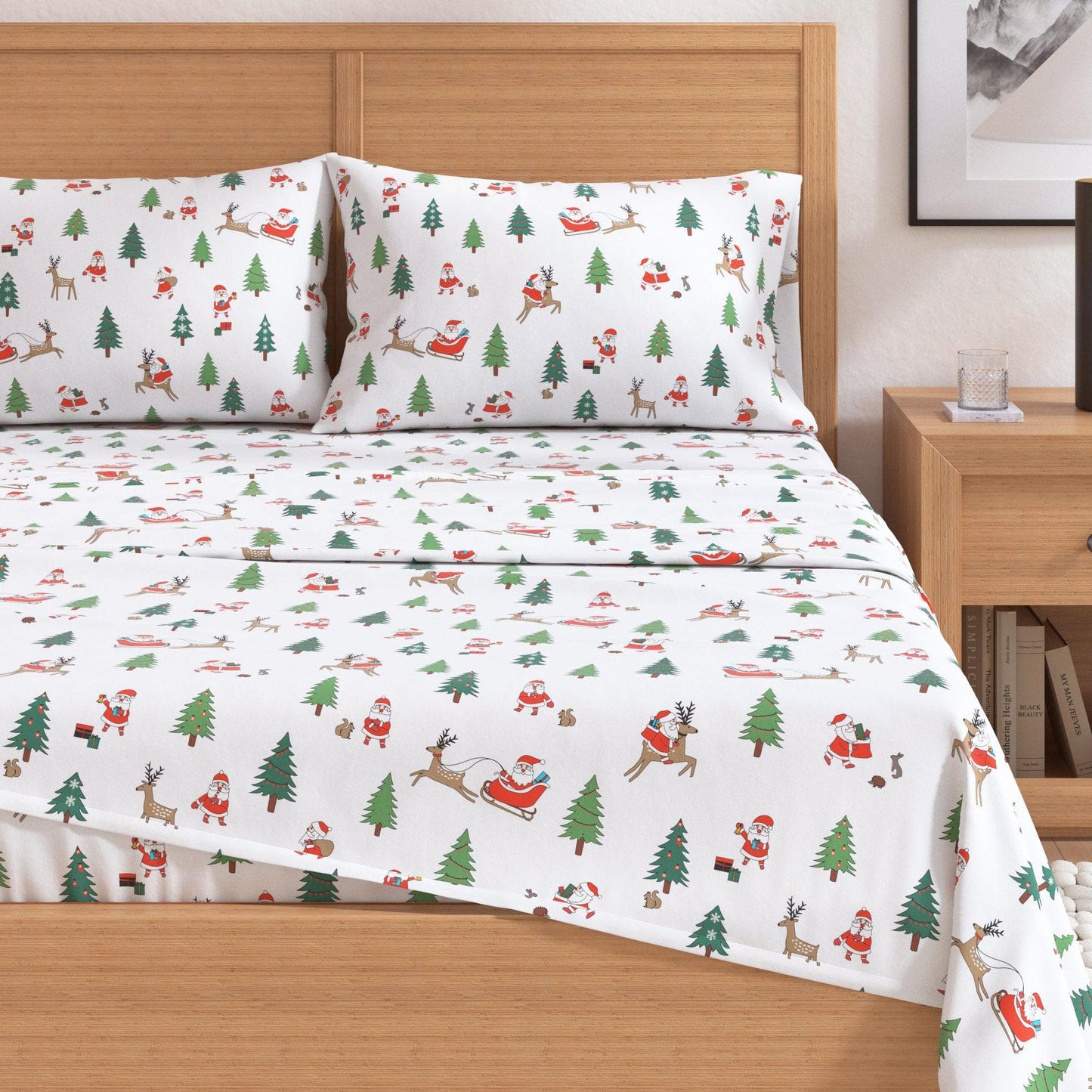 4-Piece Turkish Cotton Christmas Flannel Sheet - Christmas Sheets