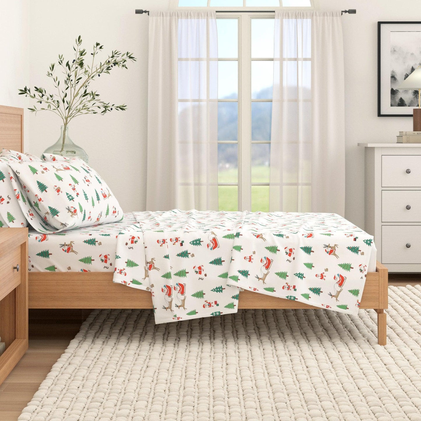 4-Piece Turkish Cotton Christmas Flannel Sheet - Christmas Sheets