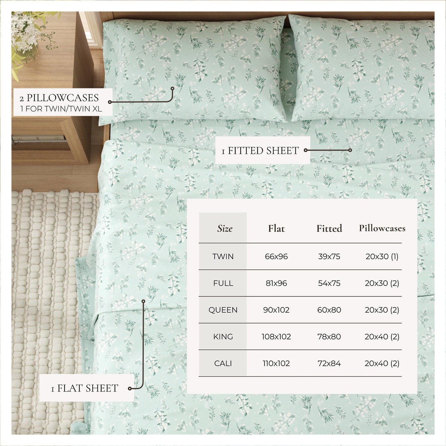 Turkish Cotton Flannel Sheets - Fall & Christmas Themed Flannel Sheets