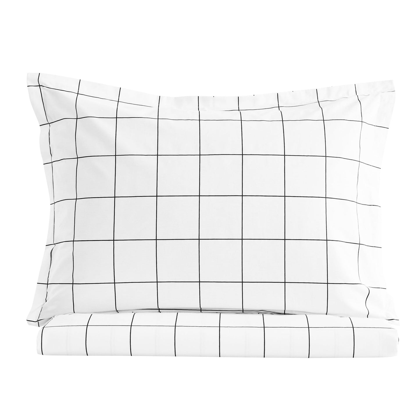 Grid Printed Cotton Percale Duvet Set - Quahog Bay Bedding