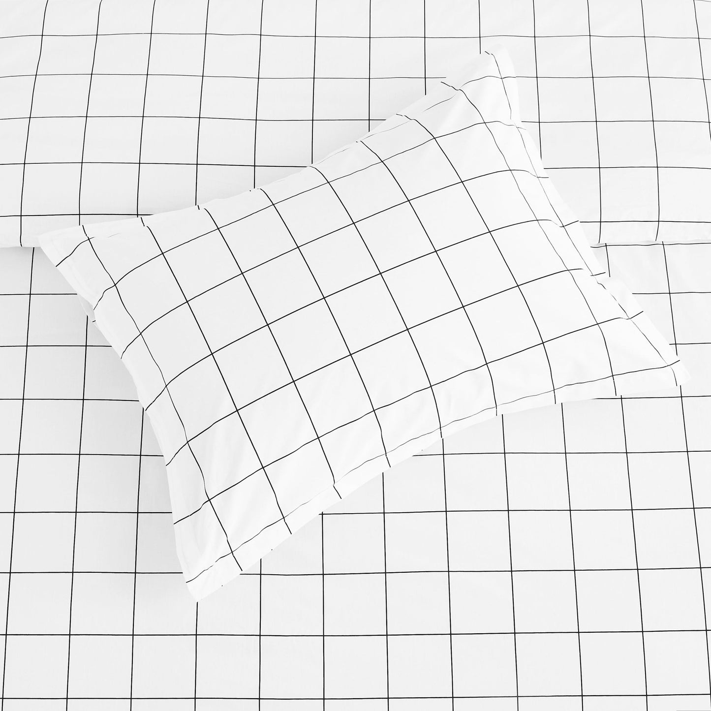 Grid Printed Cotton Percale Duvet Set - Quahog Bay Bedding