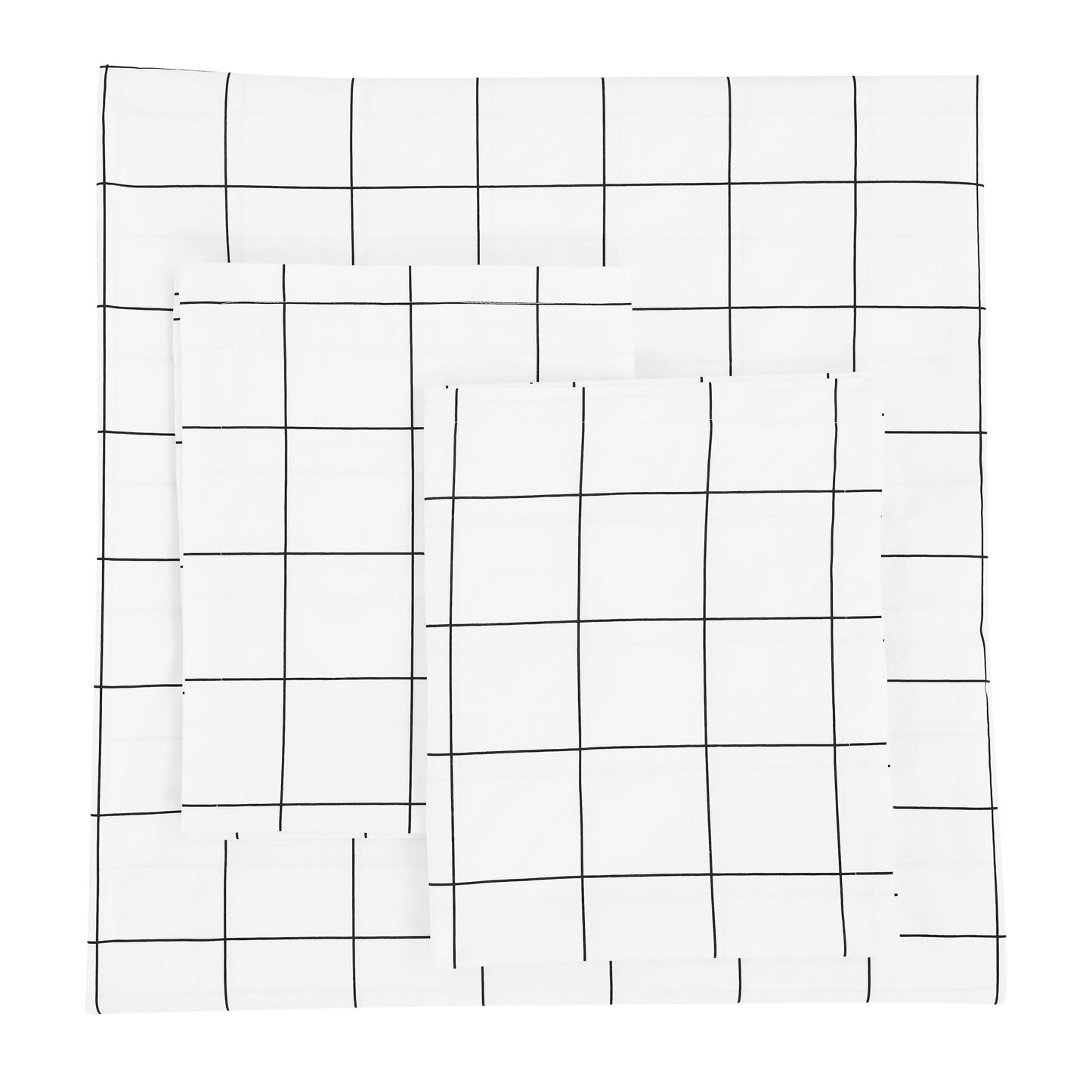 Grid Printed Cotton Percale Duvet Set - Quahog Bay Bedding