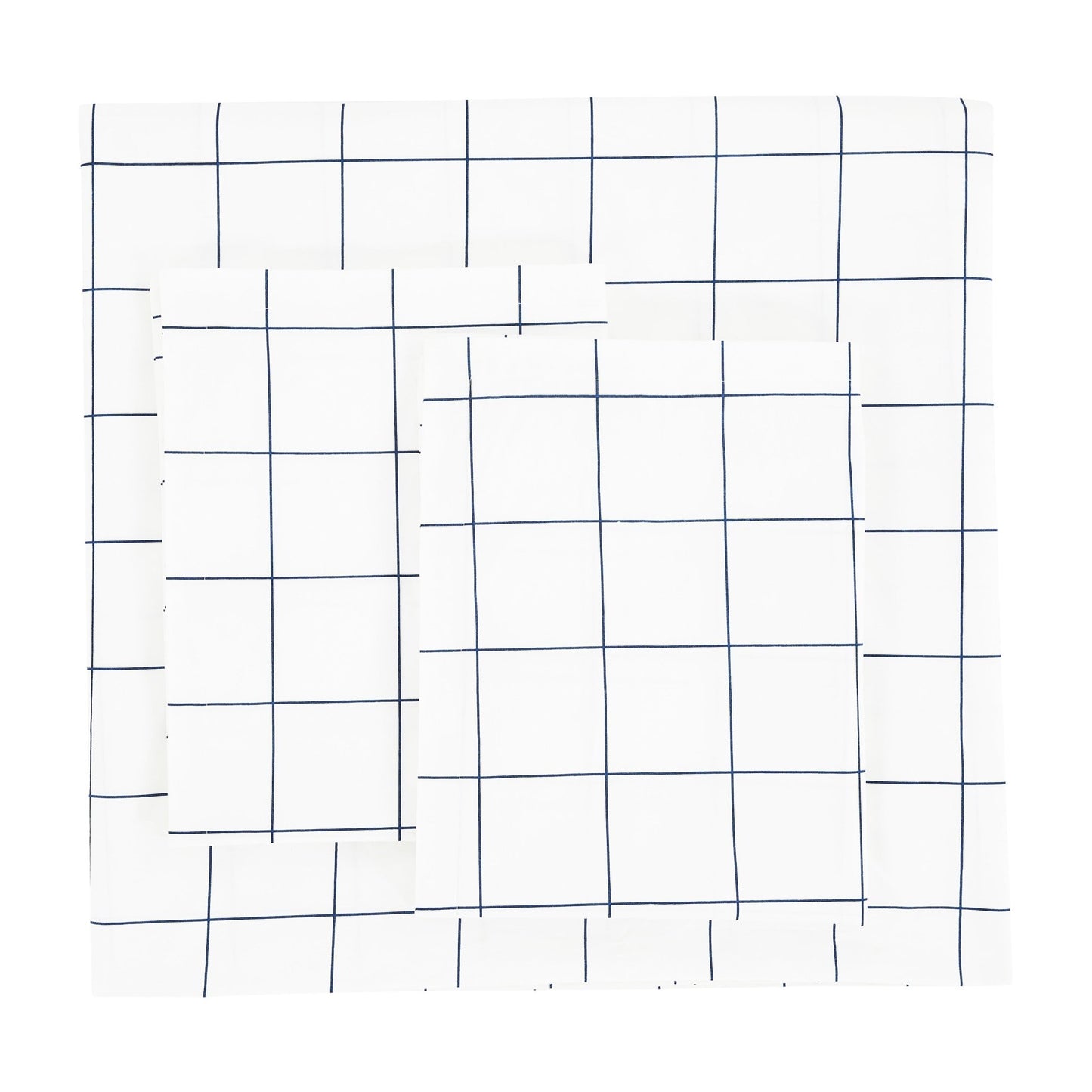Grid Printed Cotton Percale Duvet Set - Quahog Bay Bedding