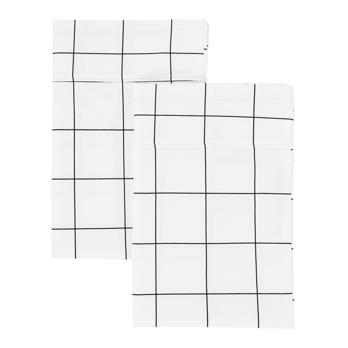 Grid Printed Cotton Percale Pillowcases - Quahog Bay Bedding