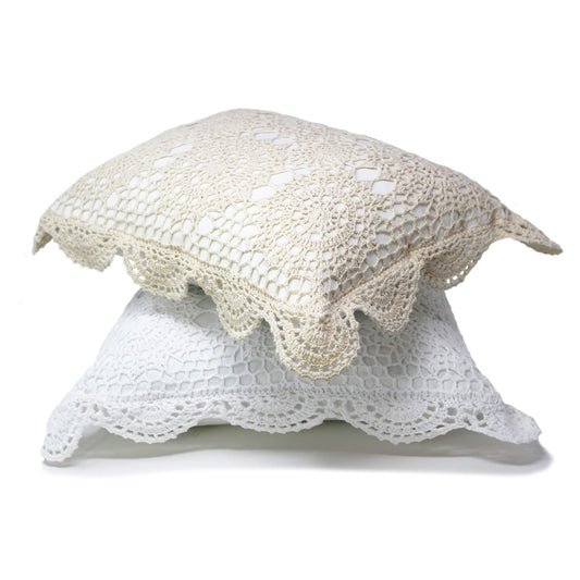 Hand Made Crochet Cotton Boudoir Pillow - Quahog Bay Bedding