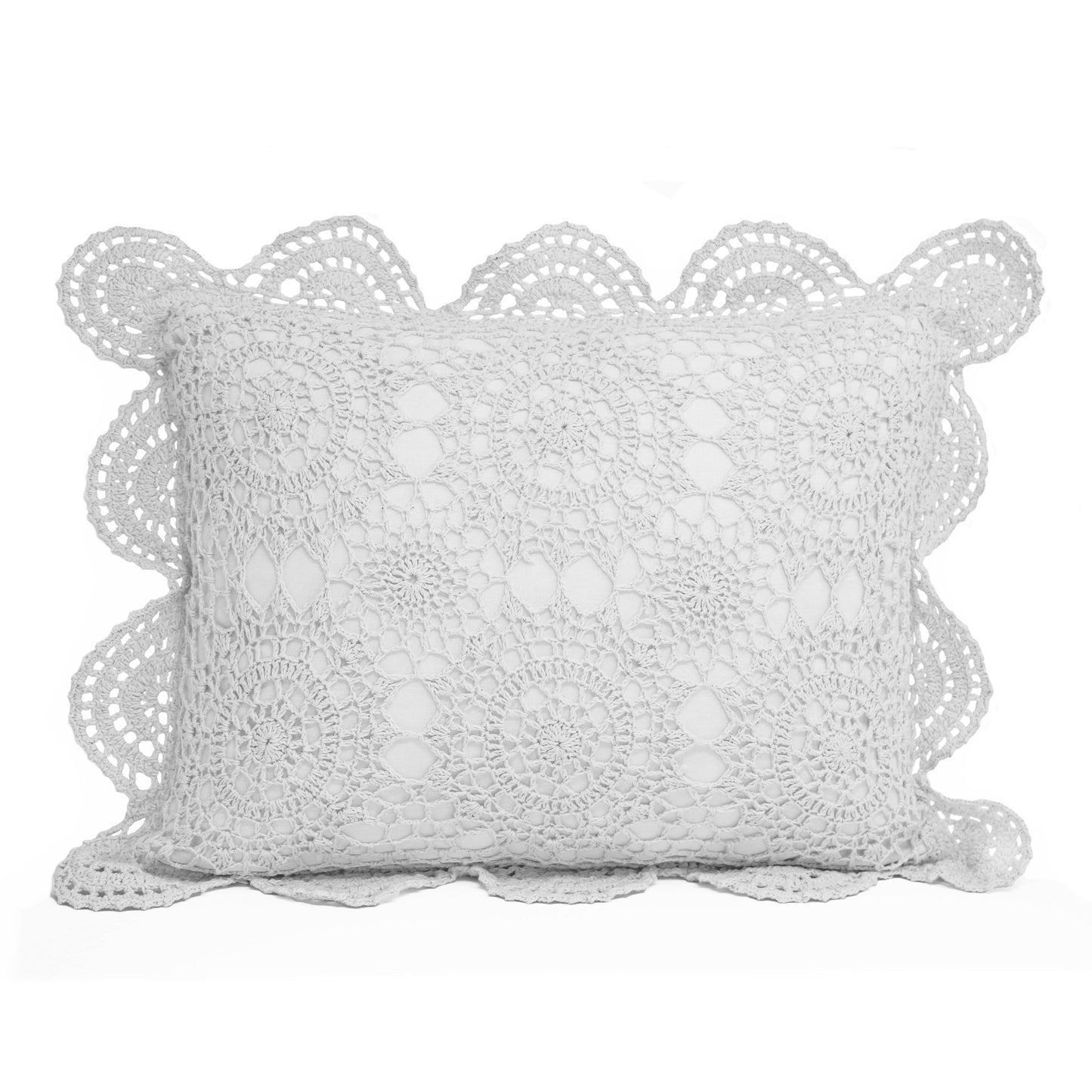 Hand Made Crochet Cotton Boudoir Pillow - Quahog Bay Bedding