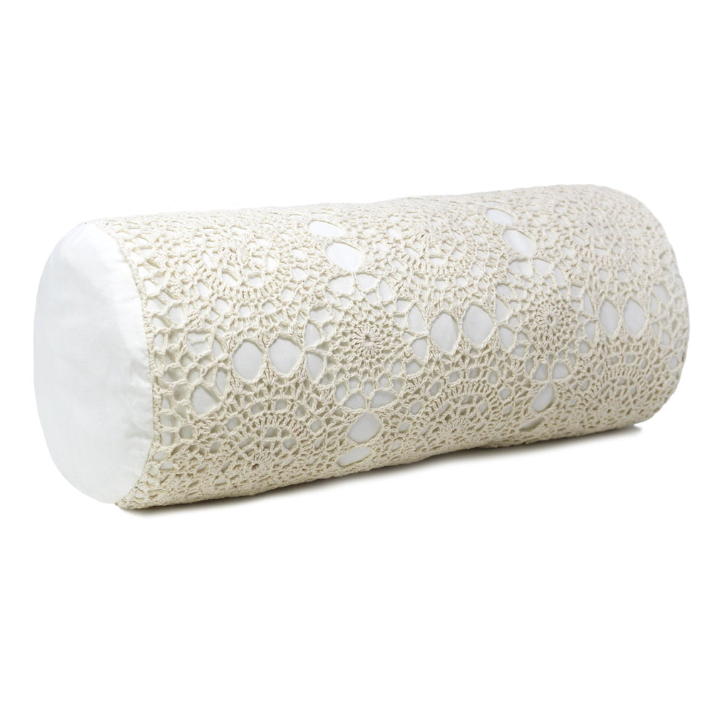 Hand Made Crochet Cotton Neckroll Pillow - Quahog Bay Bedding