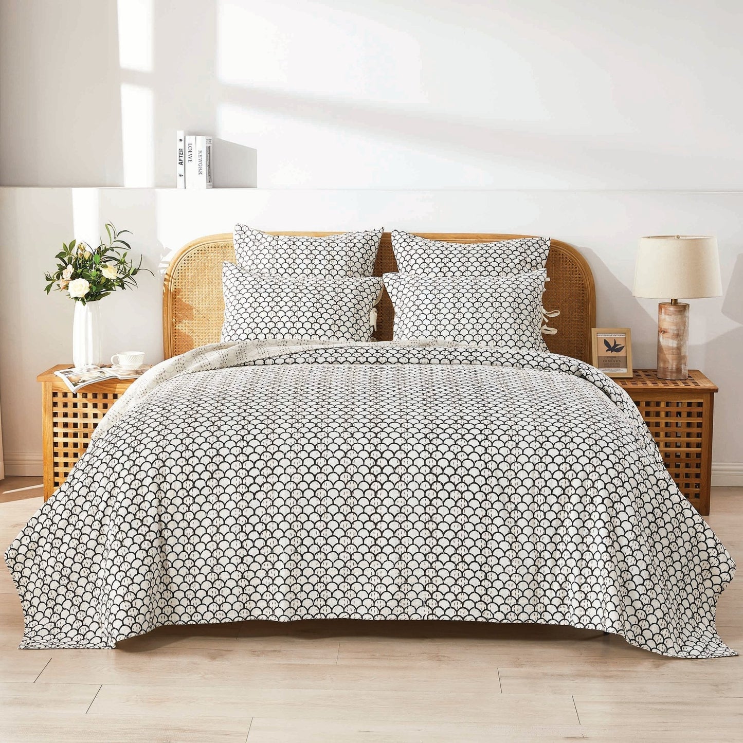 Hand Stitched Block Print Kantha Coverlets - Quahog Bay Bedding