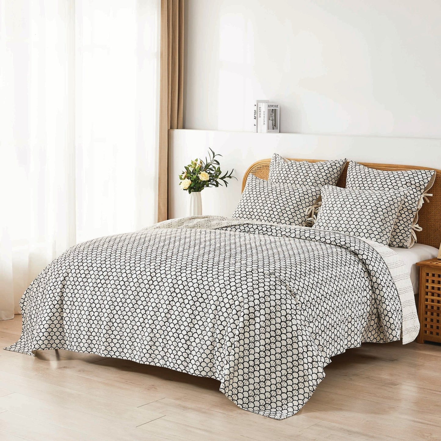 Hand Stitched Block Print Kantha Coverlets - Quahog Bay Bedding