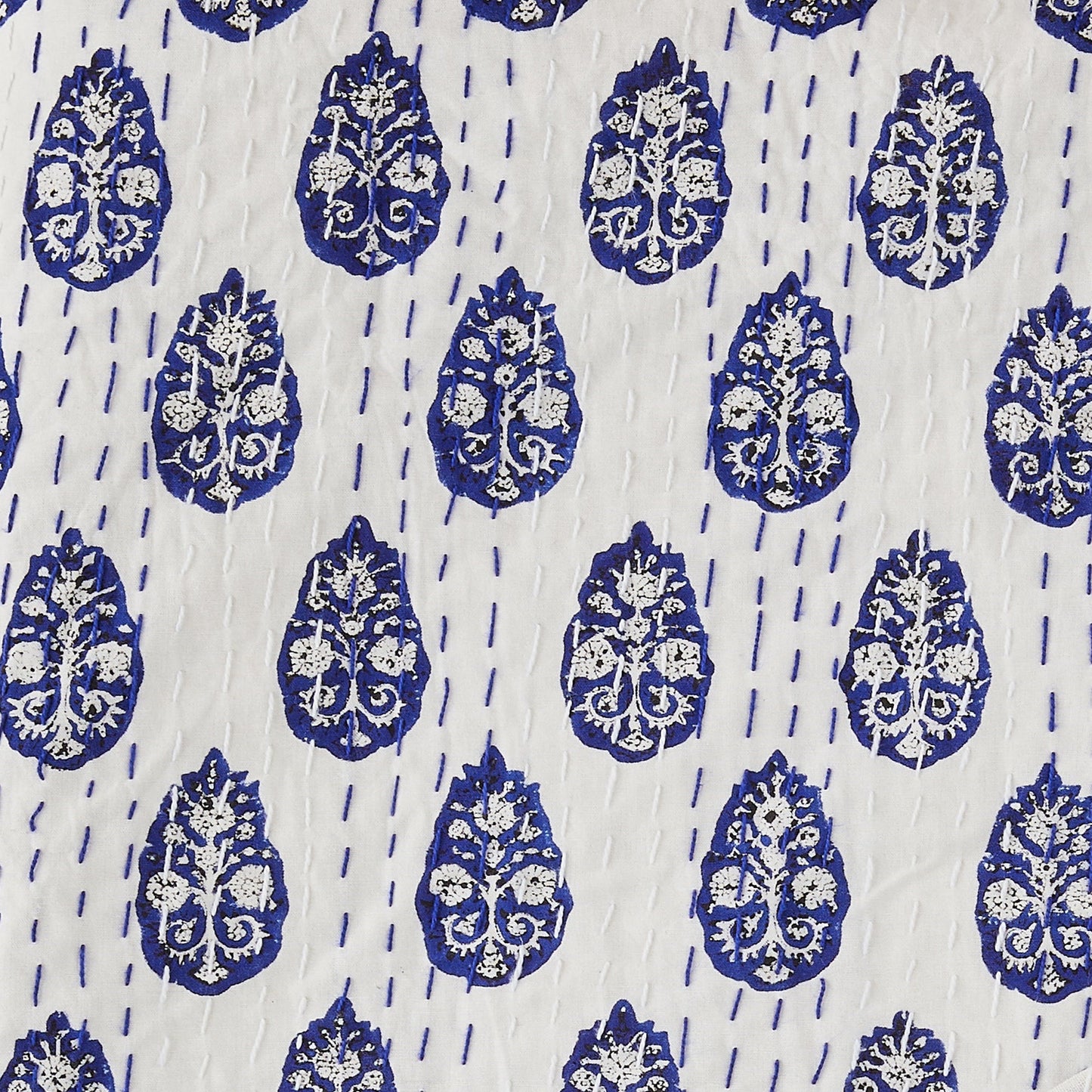 Hand Stitched Block Print Kantha Coverlets - Quahog Bay Bedding