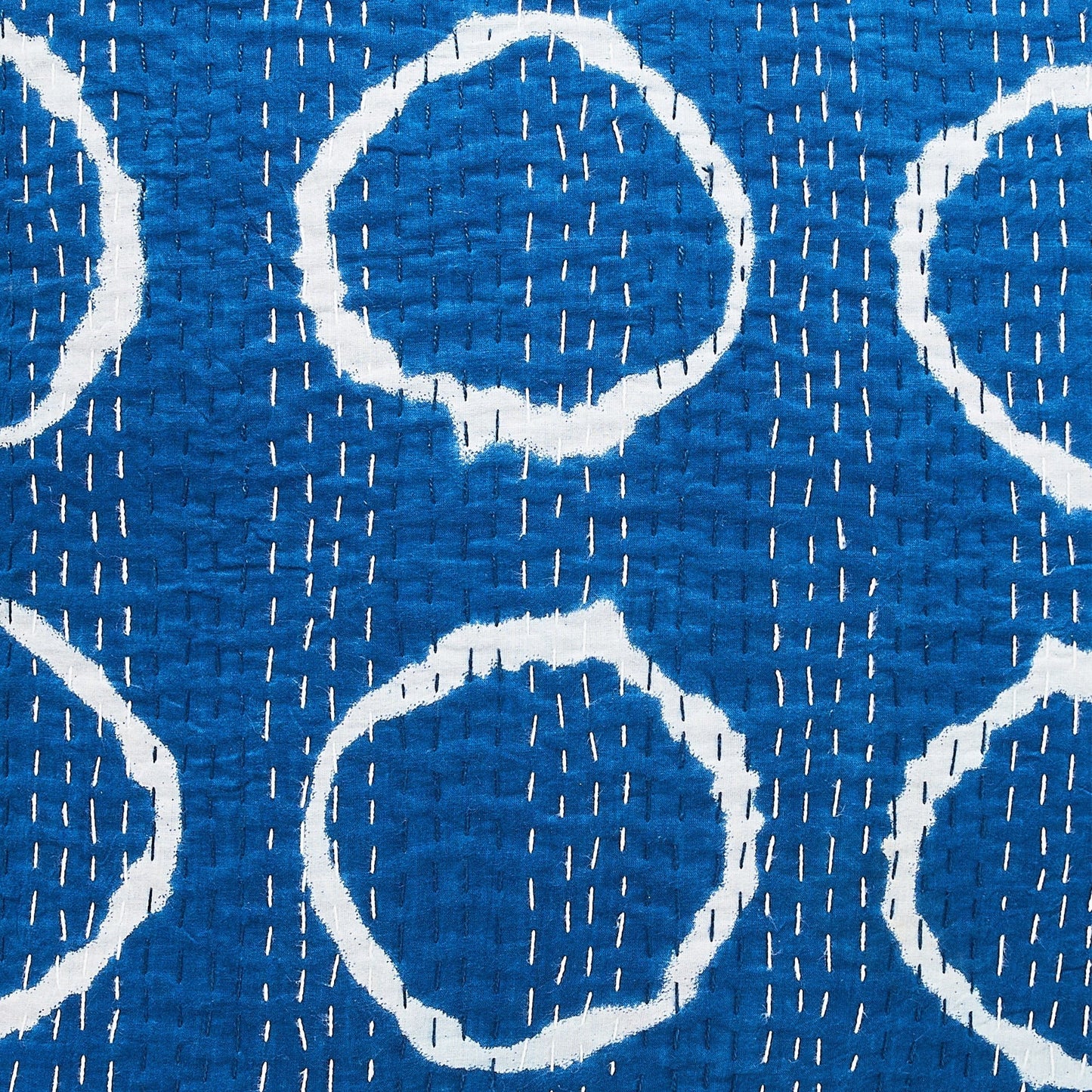 Hand Stitched Block Print Kantha Pillow Sham Pairs - Quahog Bay Bedding